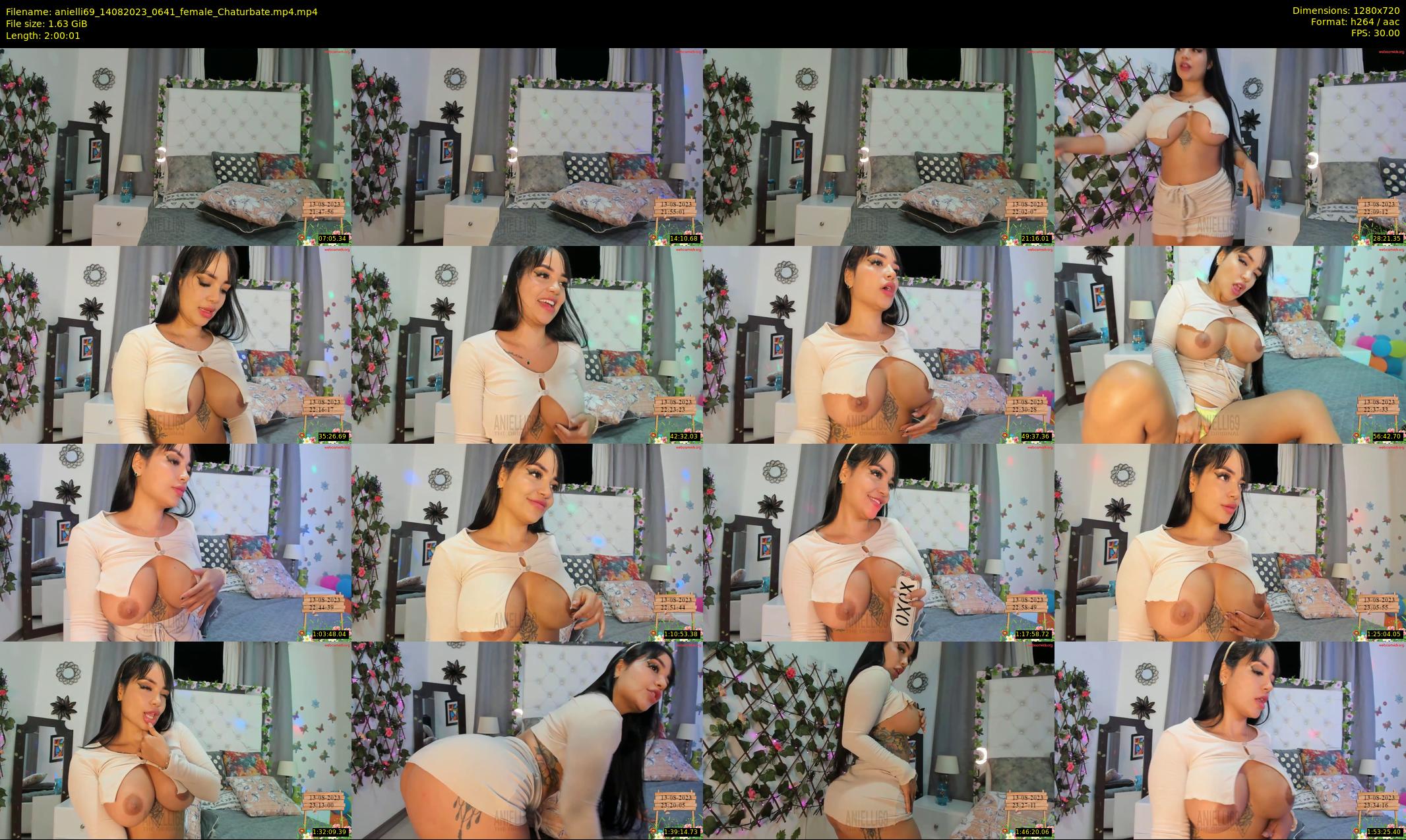 anielli69 — 121 minute Chaturbate female cam show recording, 720p, Aug 14, 2023