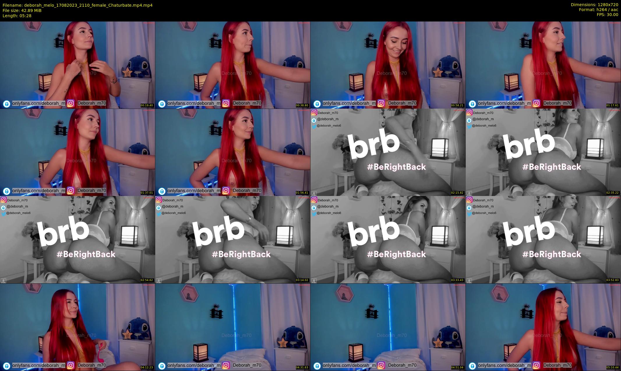 deborah_melo — 6 minute Chaturbate female cam show recording, 720p, Aug 17, 2023