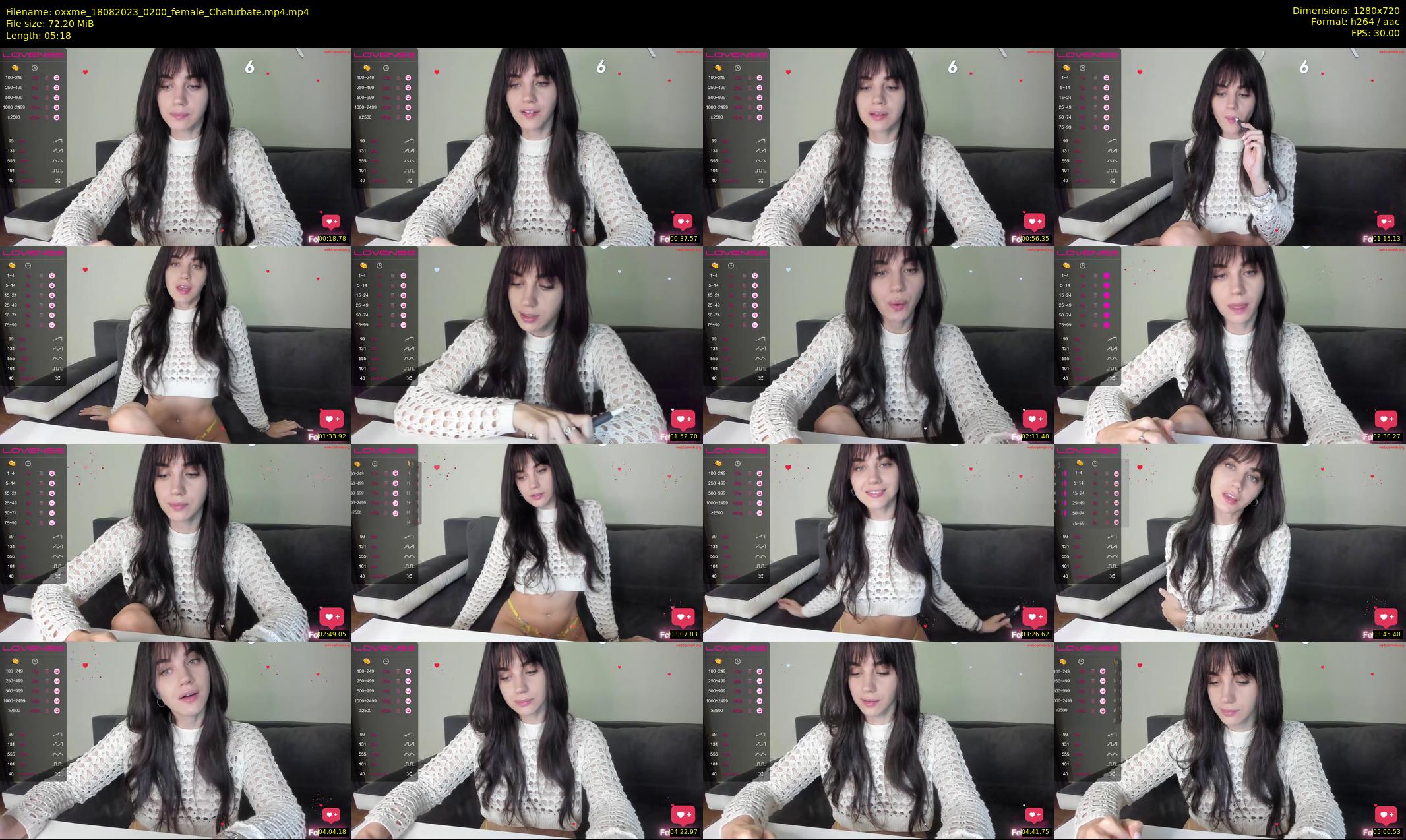 oxxme — 6 minute Chaturbate female cam show recording, 720p, Aug 18, 2023