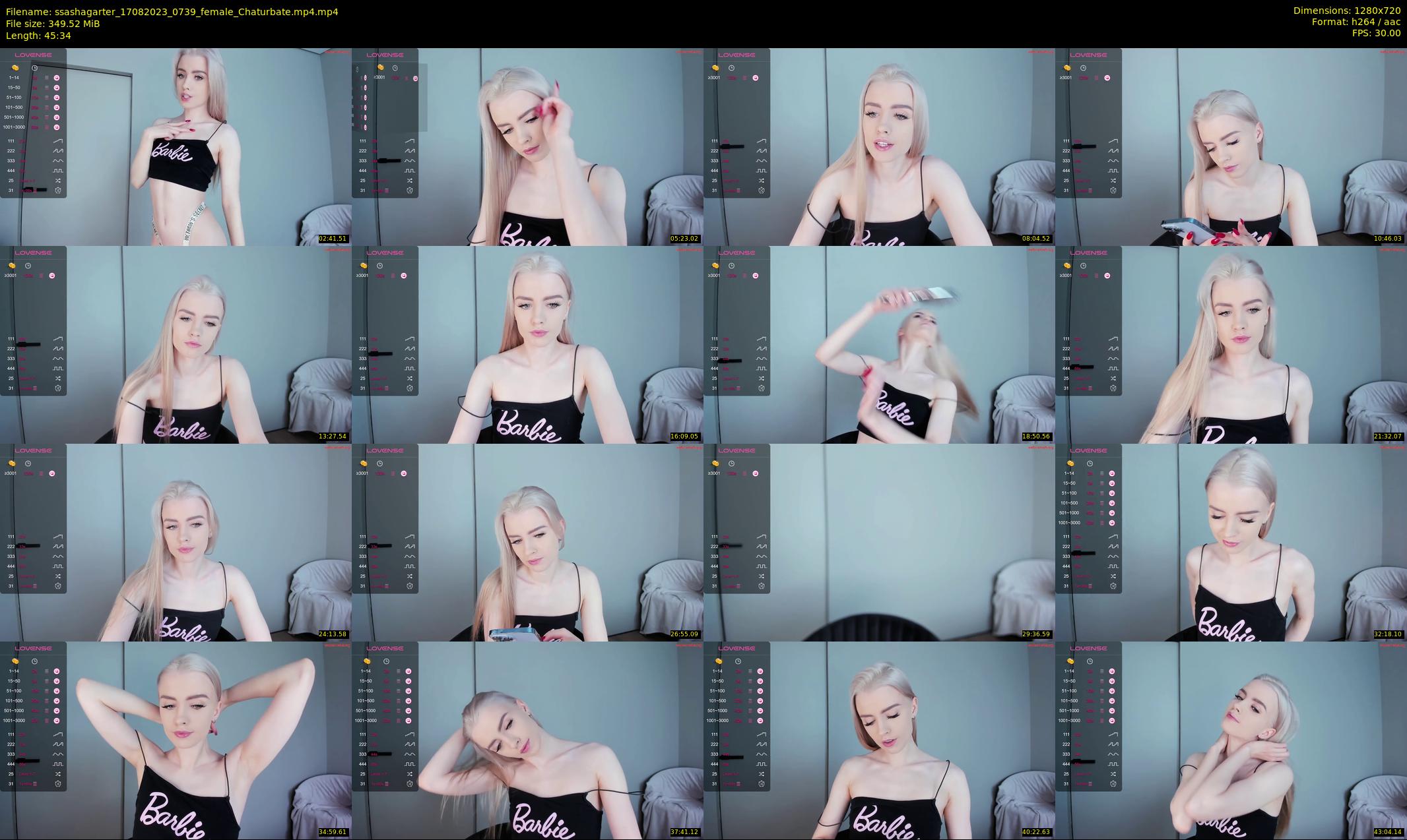 ssashagarter — 46 minute Chaturbate female cam show recording, 720p, Aug 17, 2023