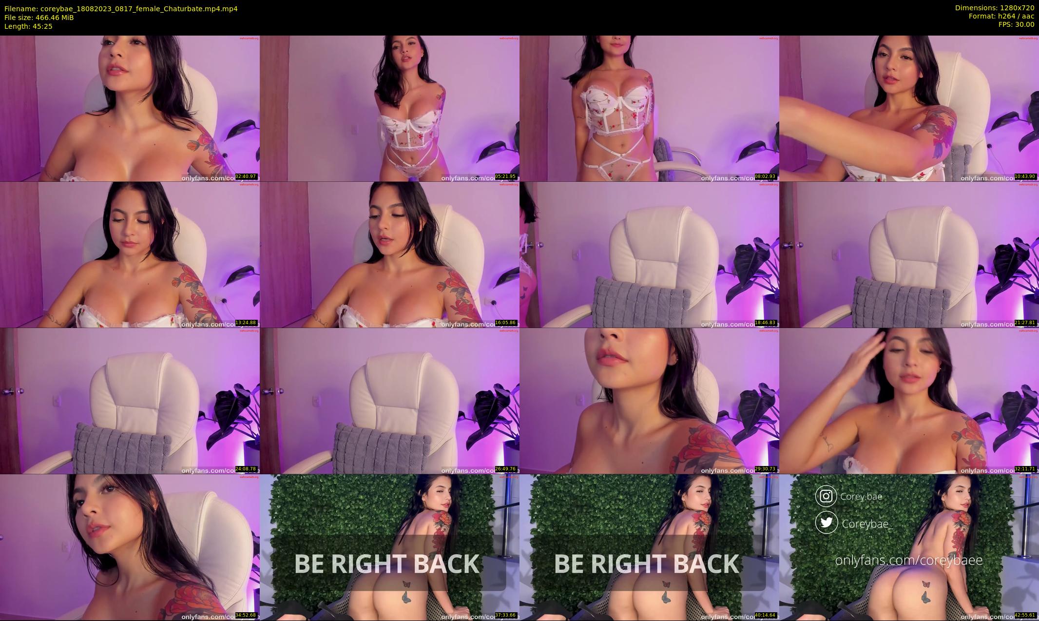 coreybae — 46 minute Chaturbate female cam show recording, 720p, Aug 18, 2023