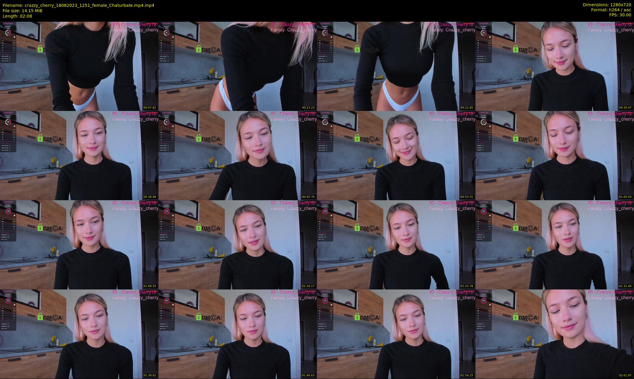 crazzy_cherry — 3 minute Chaturbate female cam show recording, 720p, Aug 18, 2023