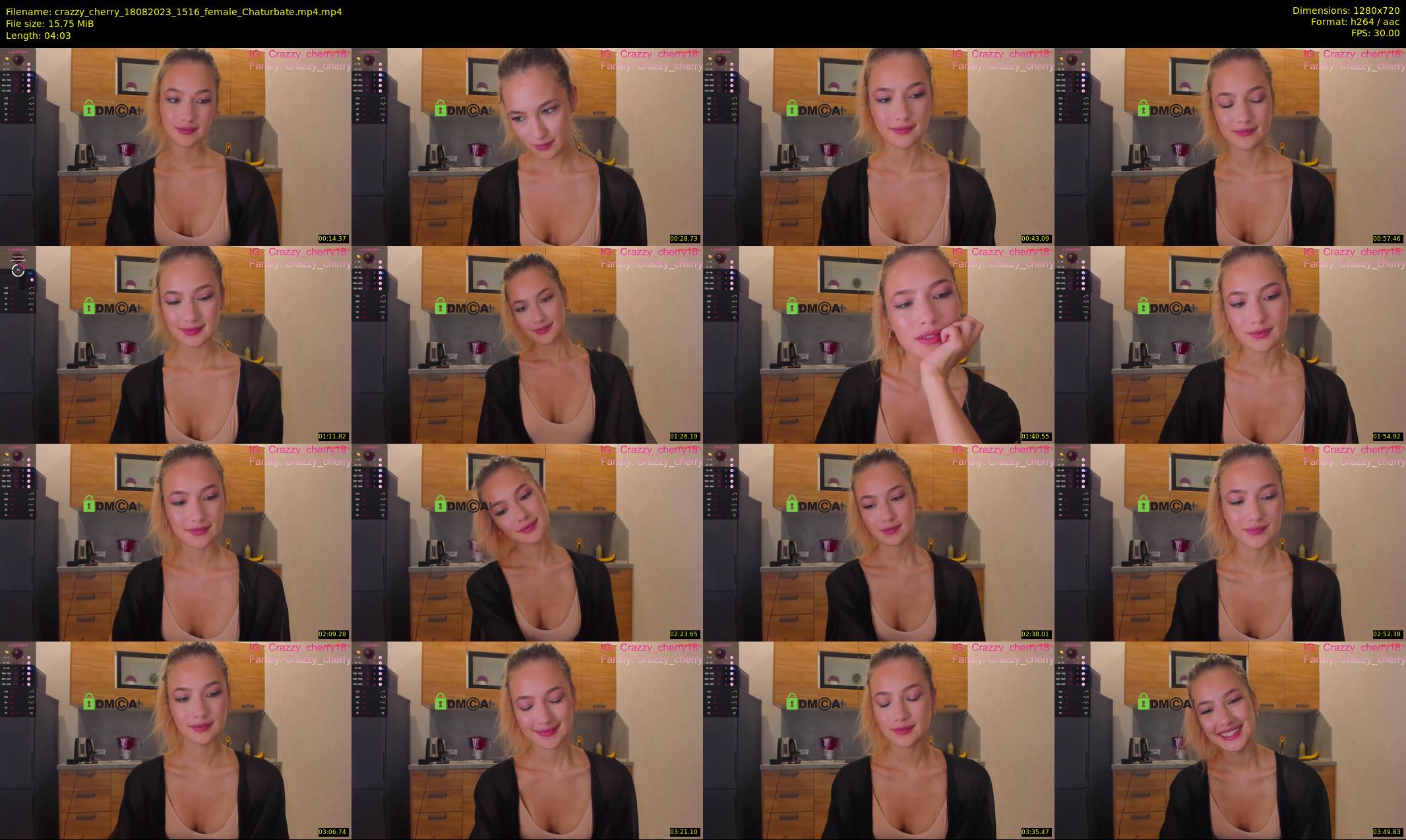 crazzy_cherry — 5 minute Chaturbate female cam show recording, 720p, Aug 18, 2023