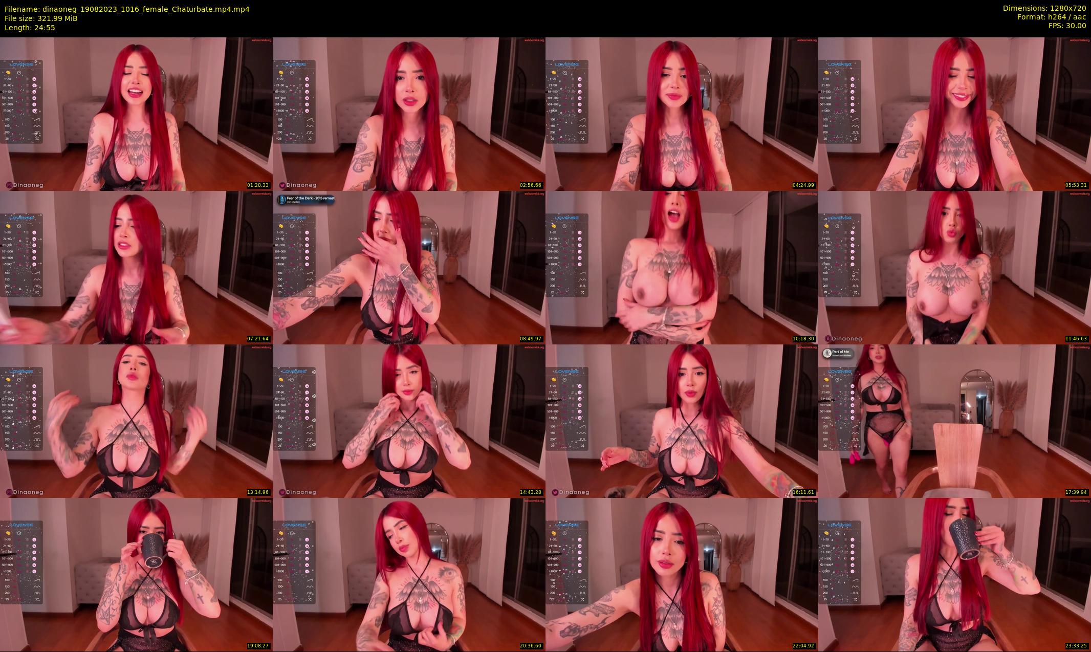 dinaoneg — 25 minute Chaturbate female cam show recording, 720p, Aug 19, 2023