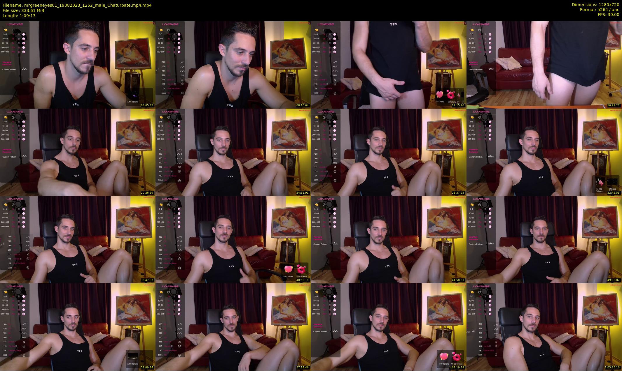 mrgreeneyes01 — 70 minute Chaturbate male cam show recording, 720p, Aug 19, 2023