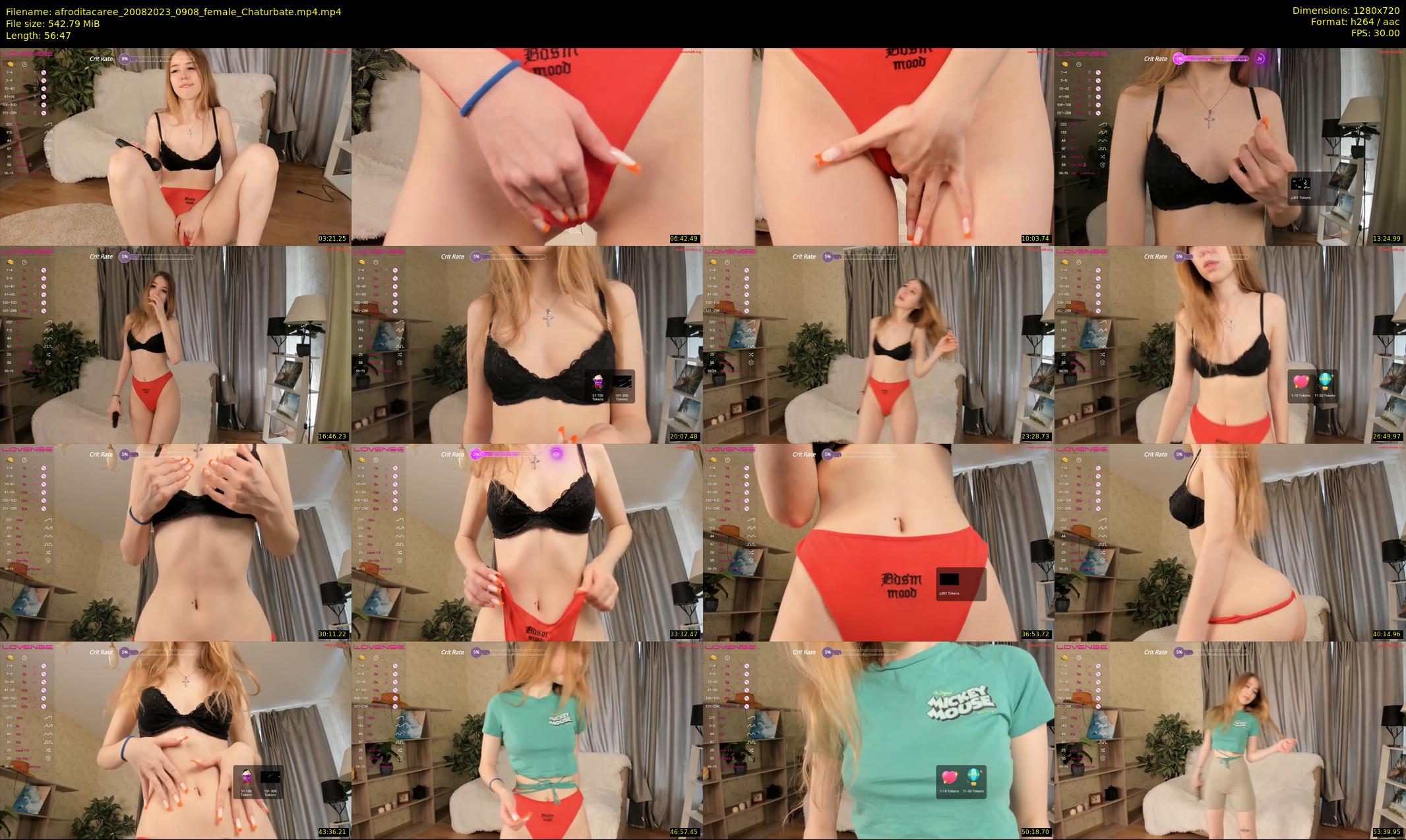 afroditacaree — 57 minute Chaturbate female cam show recording, 720p, Aug 20, 2023