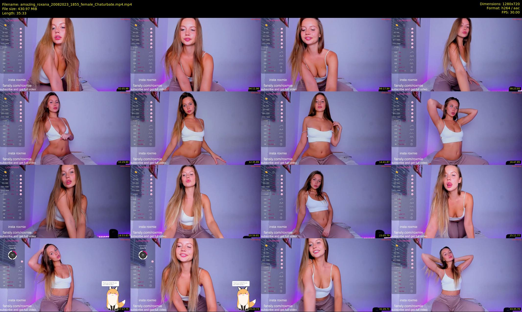 amazing_roxana — 36 minute Chaturbate female cam show recording, 720p, Aug 20, 2023