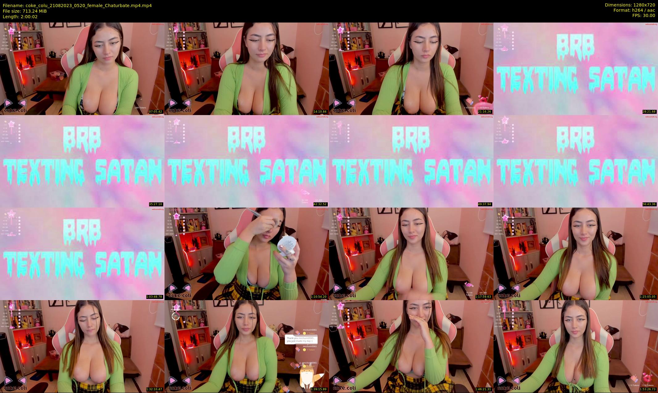 coke_colu — 121 minute Chaturbate female cam show recording, 720p, Aug 21, 2023