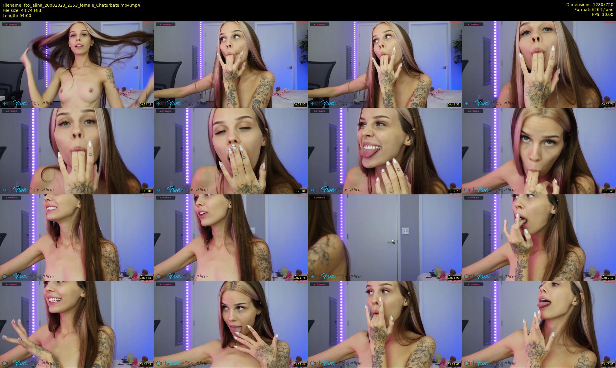 fox_alina — 4 minute Chaturbate female cam show recording, 720p, Aug 20, 2023