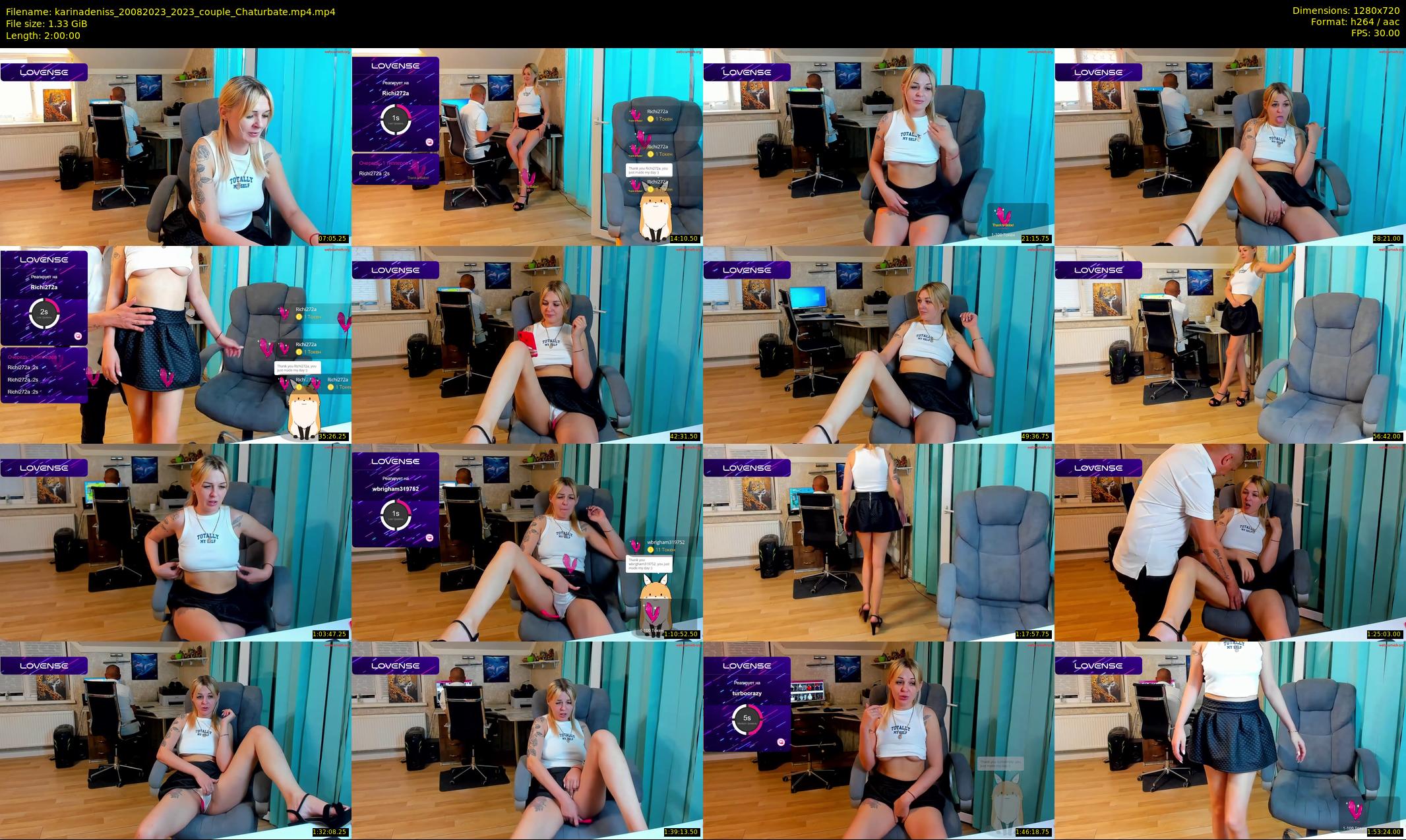 karinadeniss — 120 minute Chaturbate couple cam show recording, 720p, Aug 20, 2023