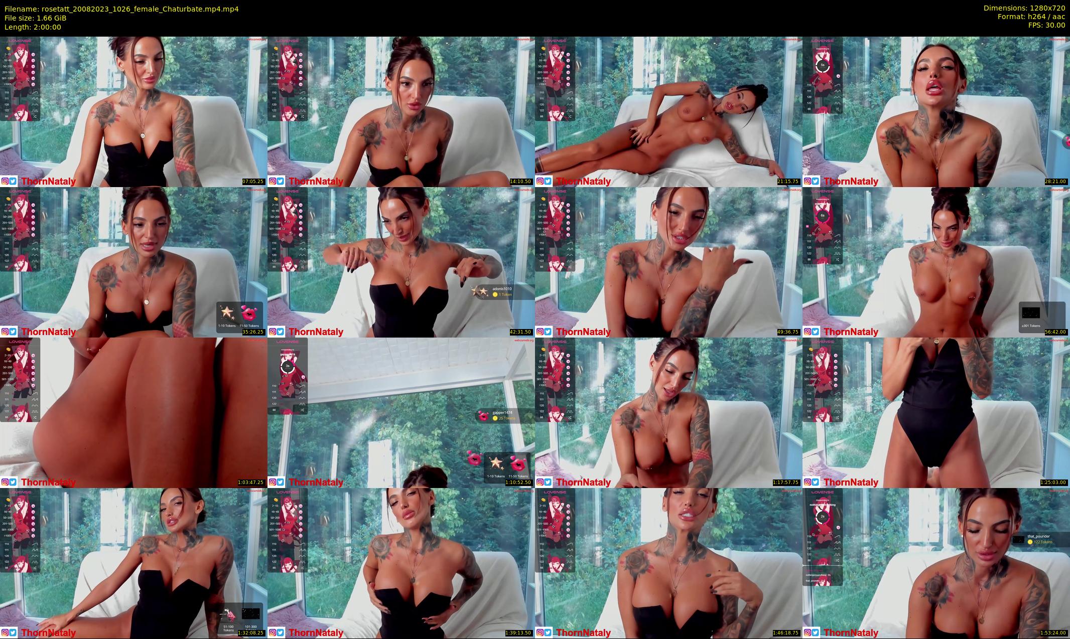 rosetatt — 120 minute Chaturbate female cam show recording, 720p, Aug 20, 2023