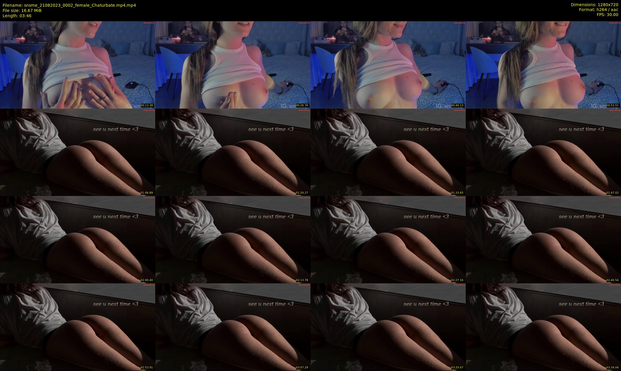snsme — 4 minute Chaturbate female cam show recording, 720p, Aug 21, 2023