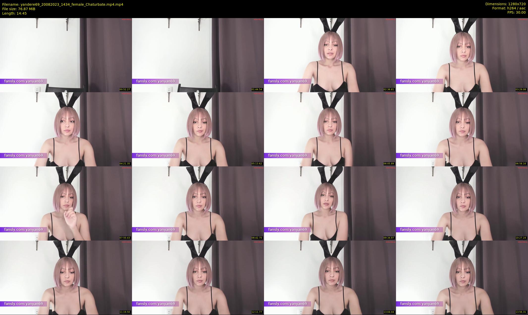 yandere69 — 15 minute Chaturbate female cam show recording, 720p, Aug 20, 2023