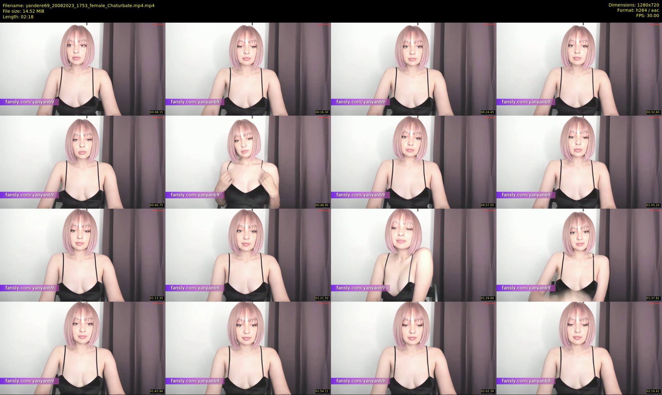 yandere69 — 3 minute Chaturbate female cam show recording, 720p, Aug 20, 2023