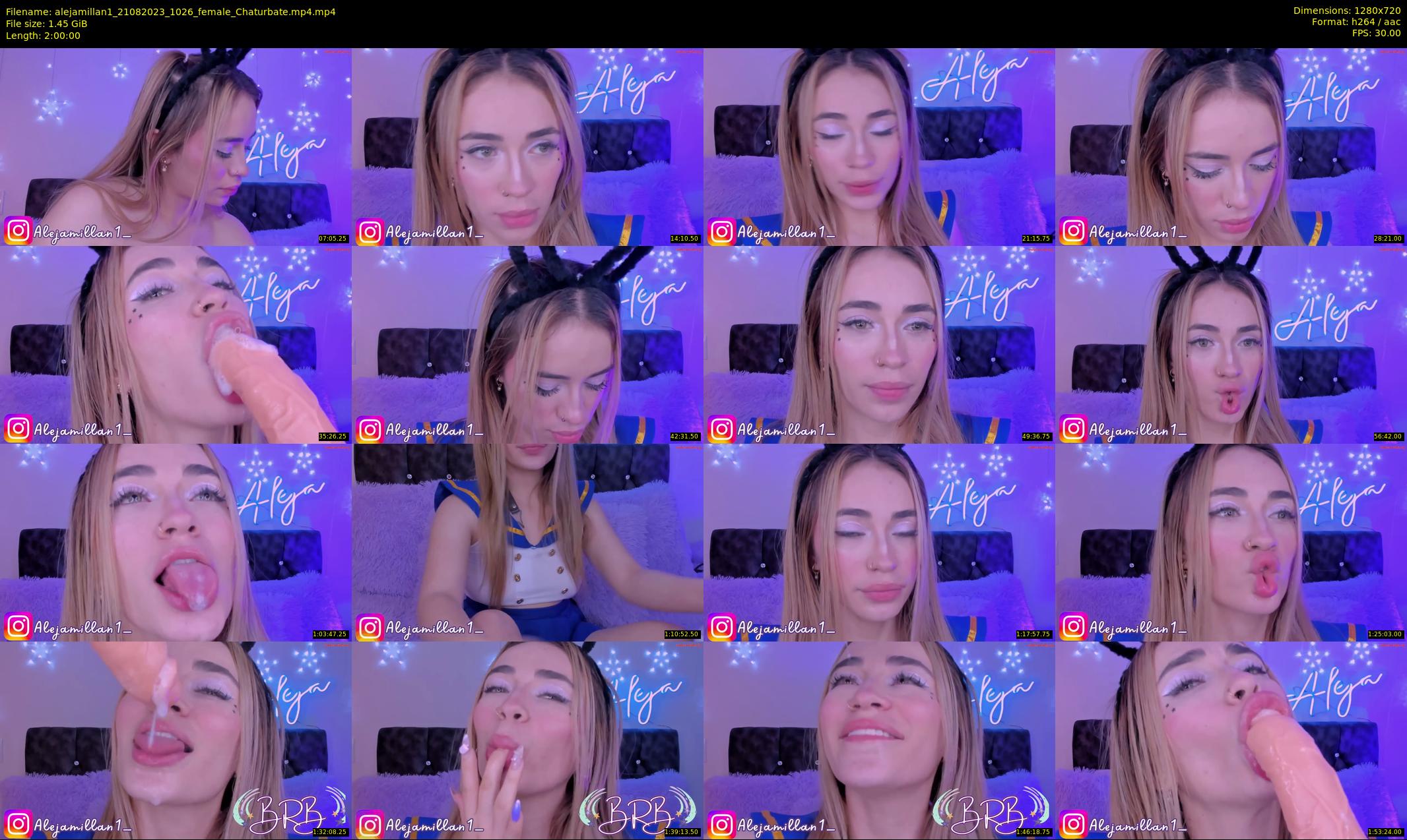 alejamillan1 — 120 minute Chaturbate female cam show recording, 720p, Aug 21, 2023
