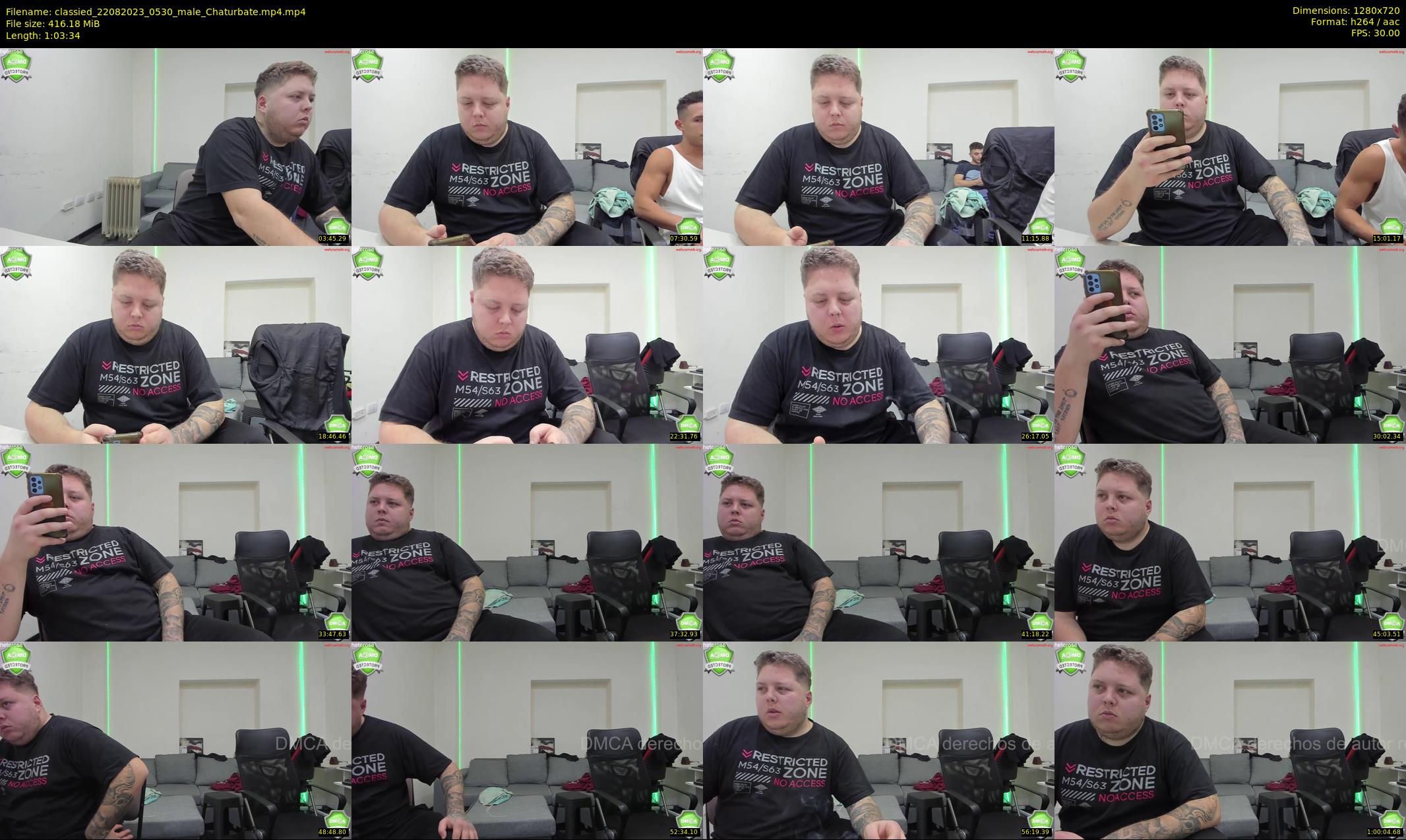 classied — 64 minute Chaturbate male cam show recording, 720p, Aug 22, 2023