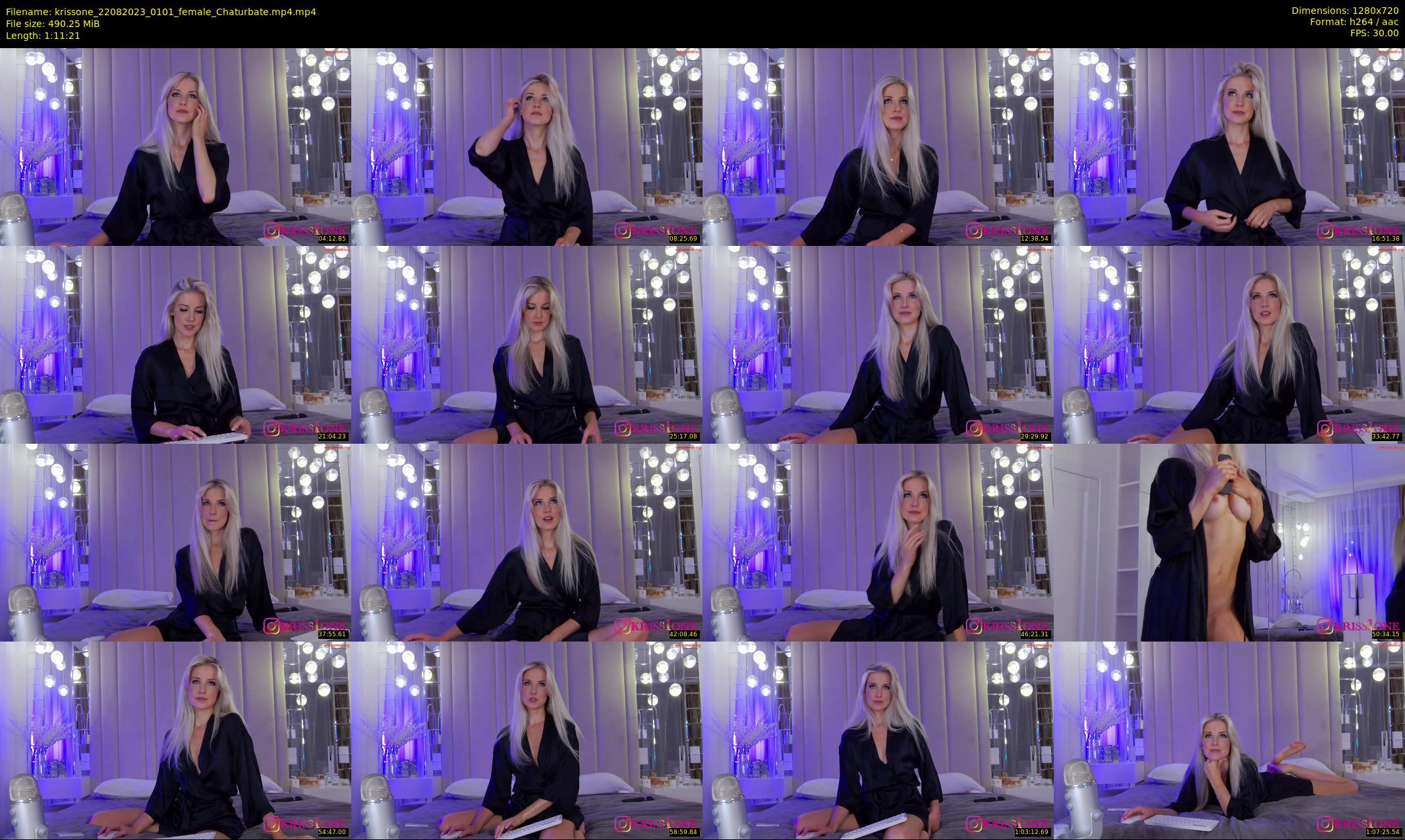krissone — 72 minute Chaturbate female cam show recording, 720p, Aug 22, 2023