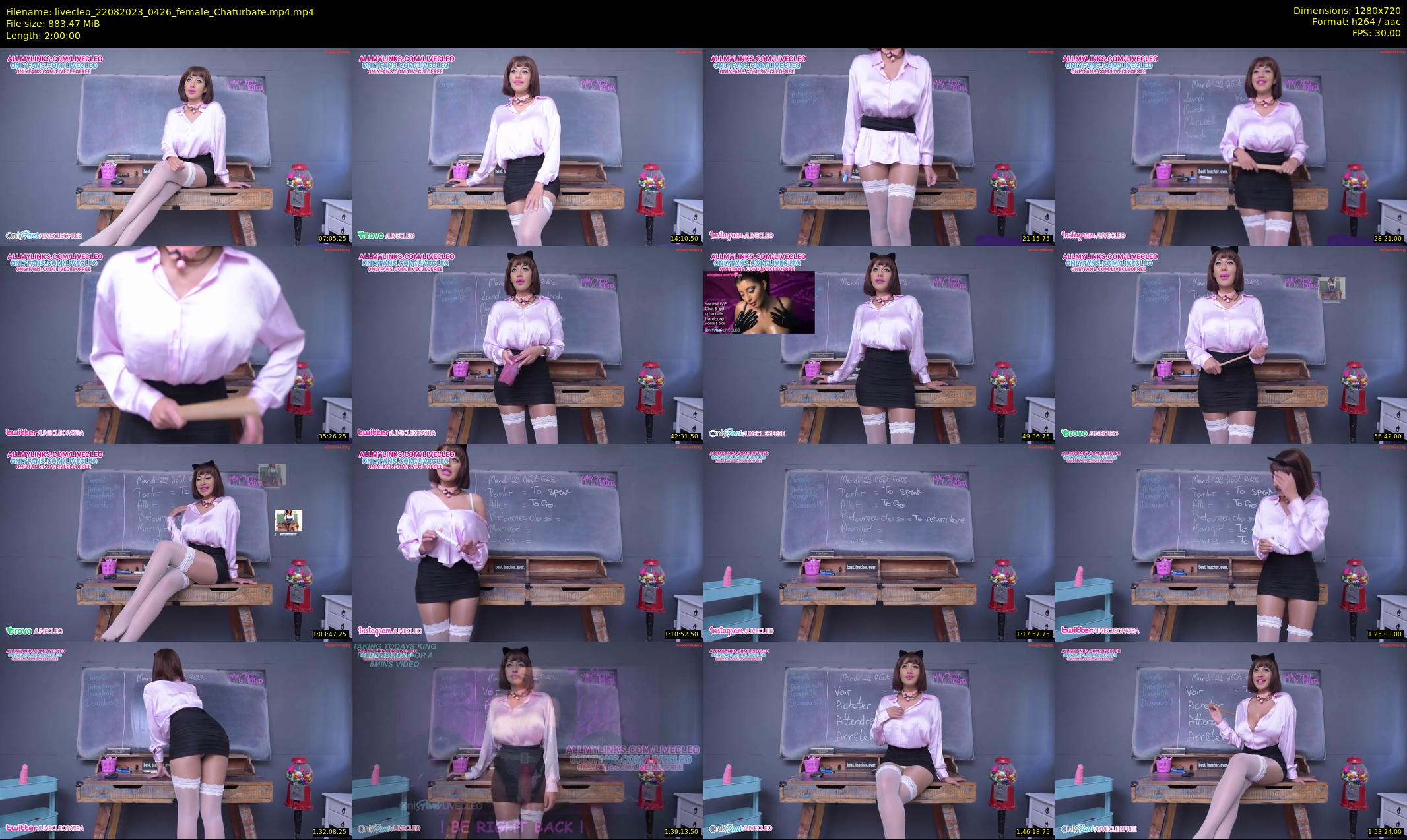 livecleo — 120 minute Chaturbate female cam show recording, 720p, Aug 22, 2023