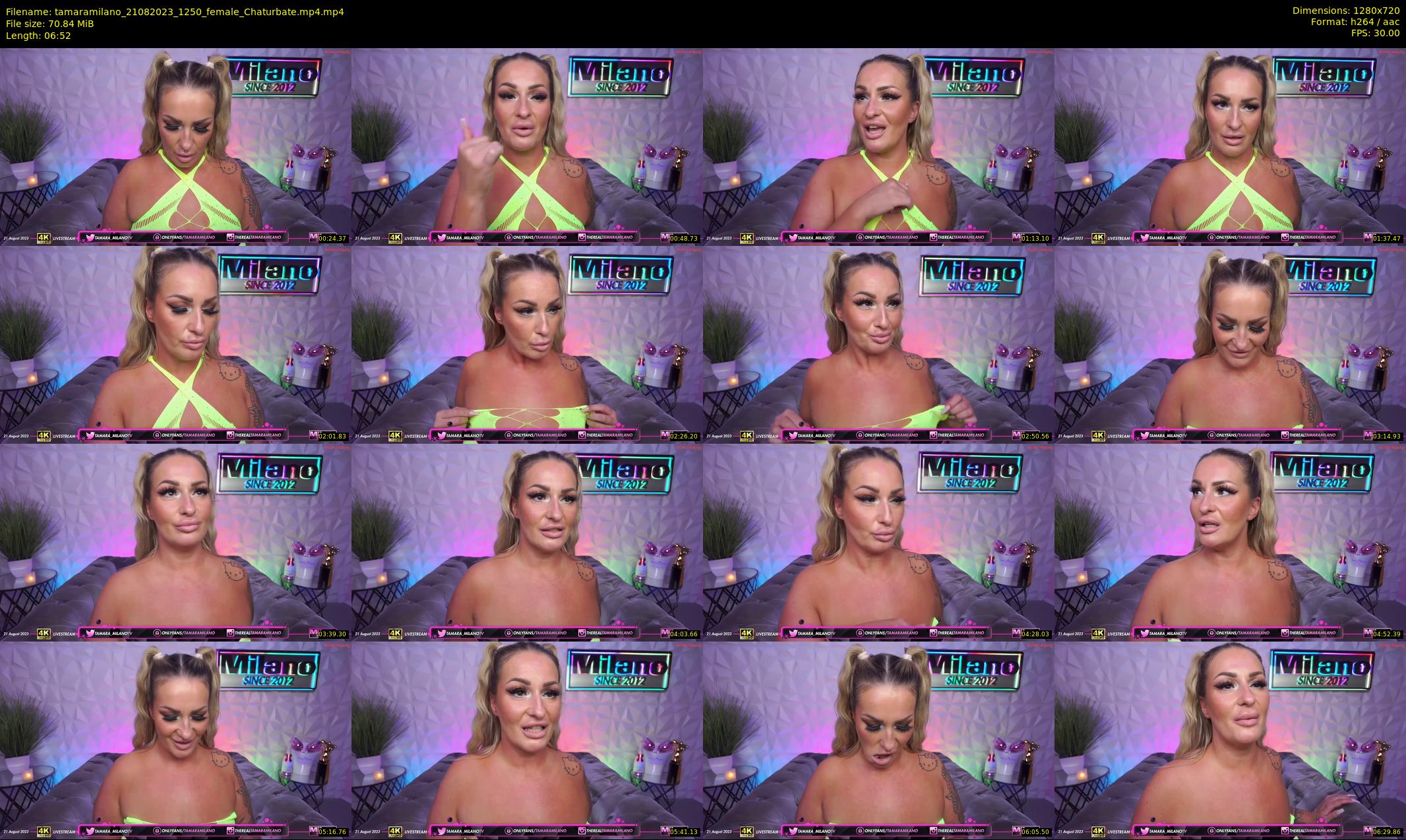 tamaramilano — 7 minute Chaturbate female cam show recording, 720p, Aug 21, 2023
