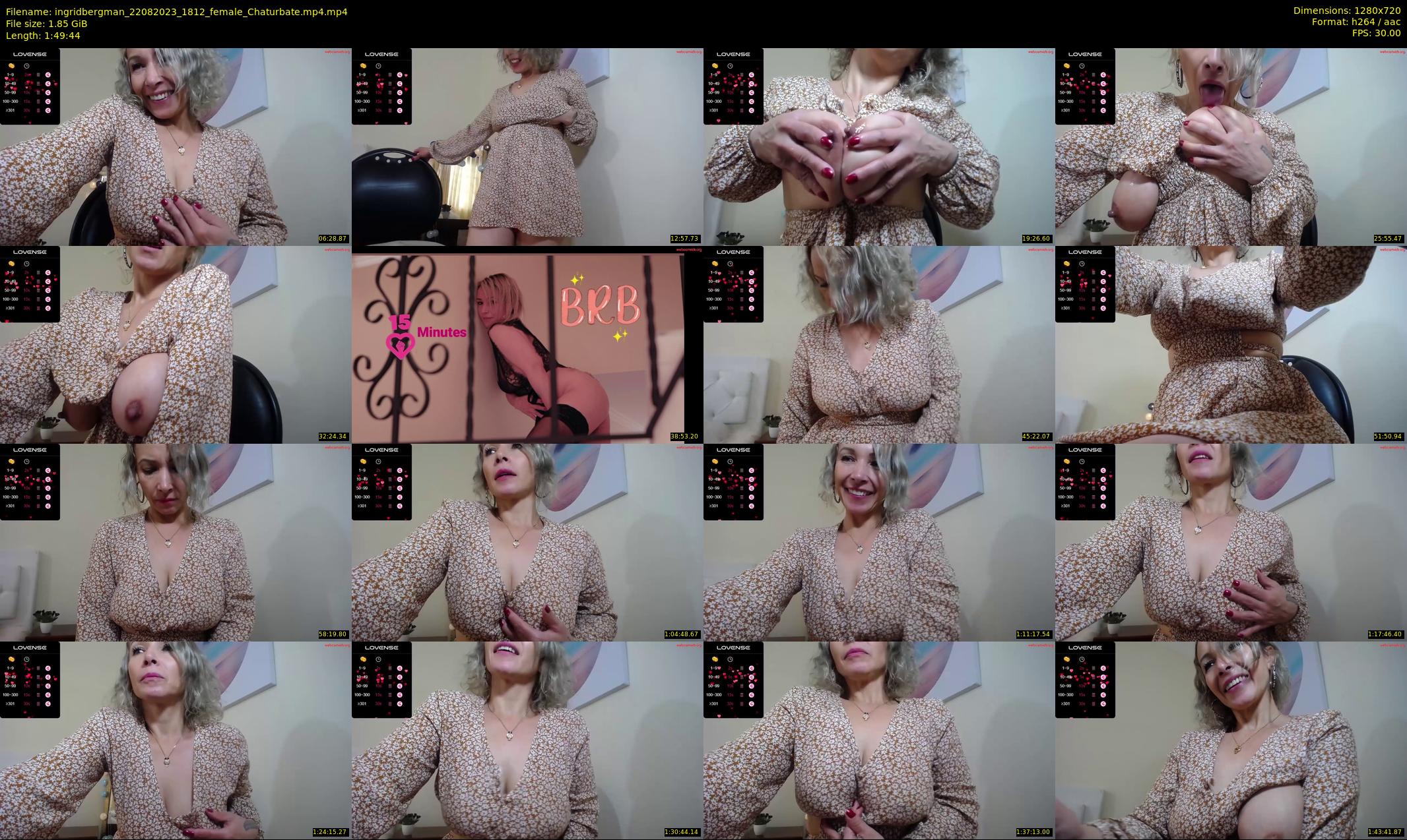 ingridbergman — 110 minute Chaturbate female cam show recording, 720p, Aug 22, 2023