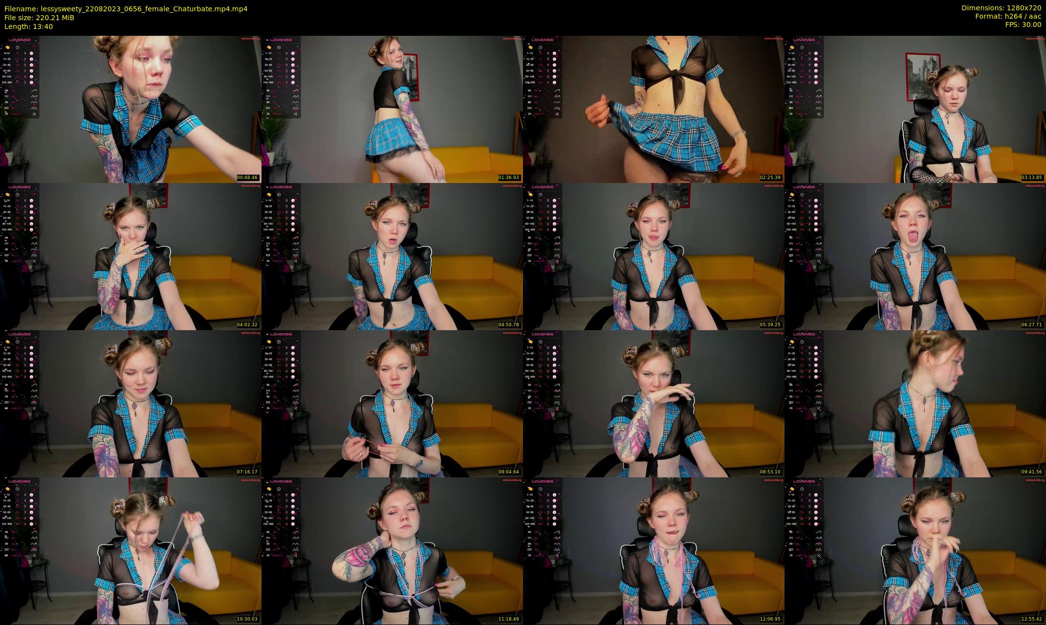 lessysweety — 14 minute Chaturbate female cam show recording, 720p, Aug 22, 2023