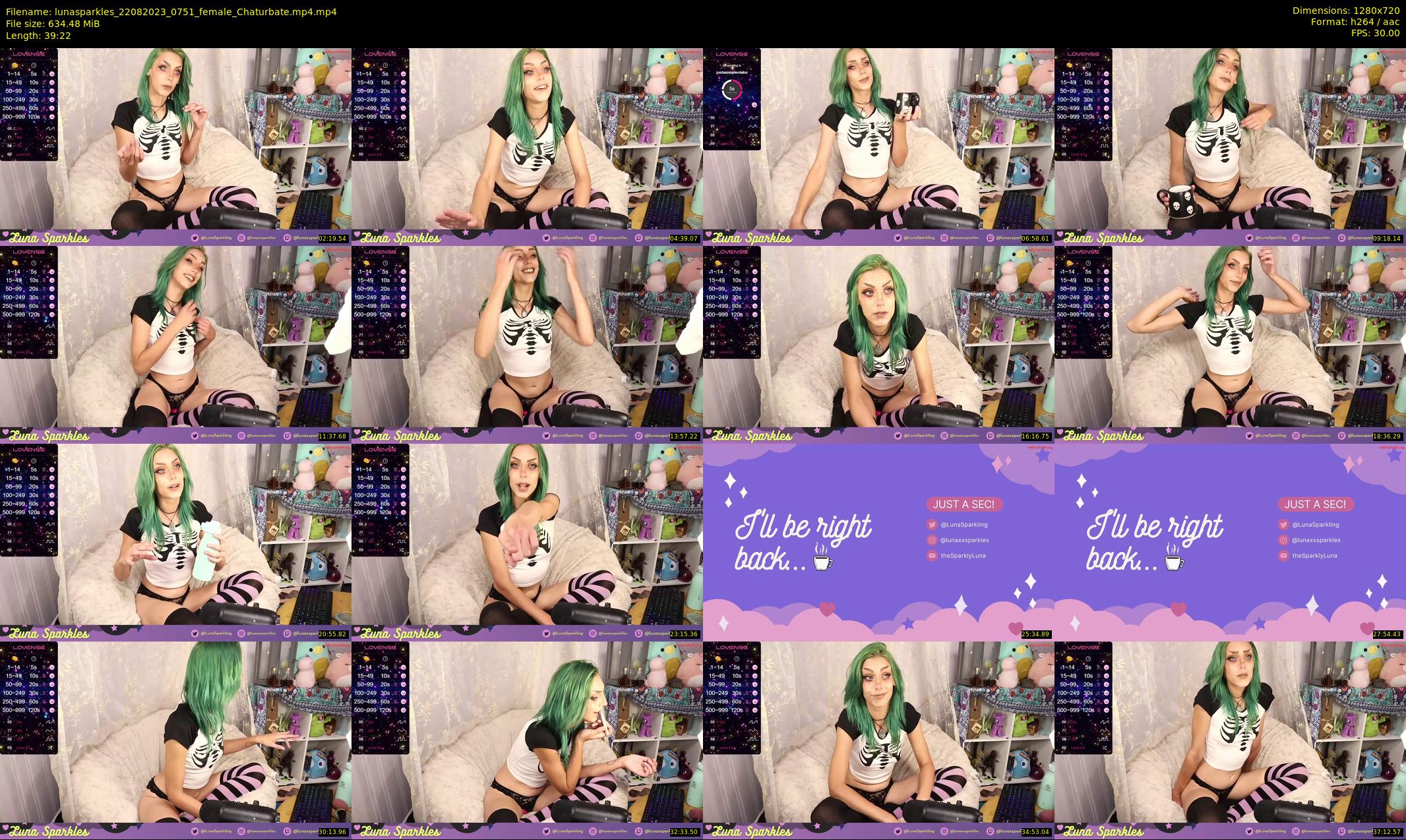 lunasparkles — 40 minute Chaturbate female cam show recording, 720p, Aug 22, 2023