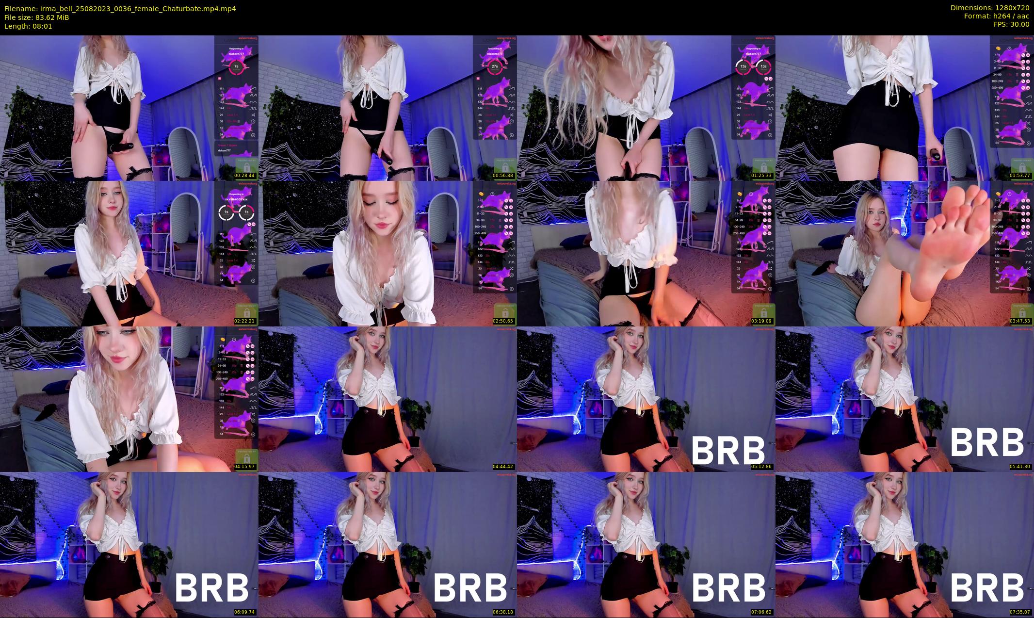 irma_bell — 9 minute Chaturbate female cam show recording, 720p, Aug 25, 2023
