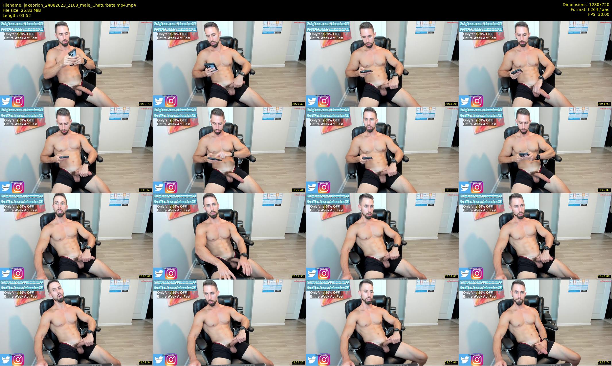 jakeorion — 4 minute Chaturbate male cam show recording, 720p, Aug 24, 2023