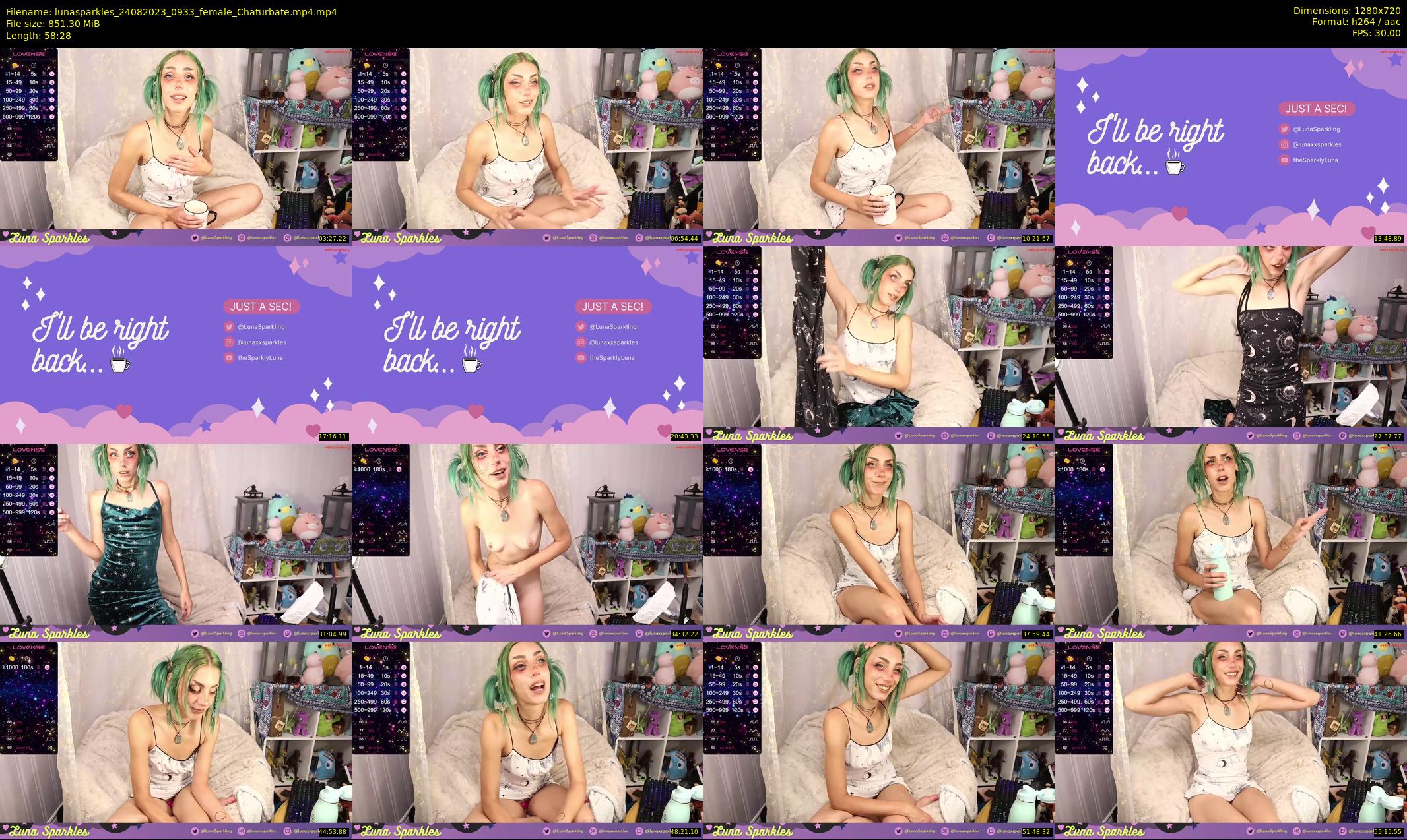 lunasparkles — 59 minute Chaturbate female cam show recording, 720p, Aug 24, 2023