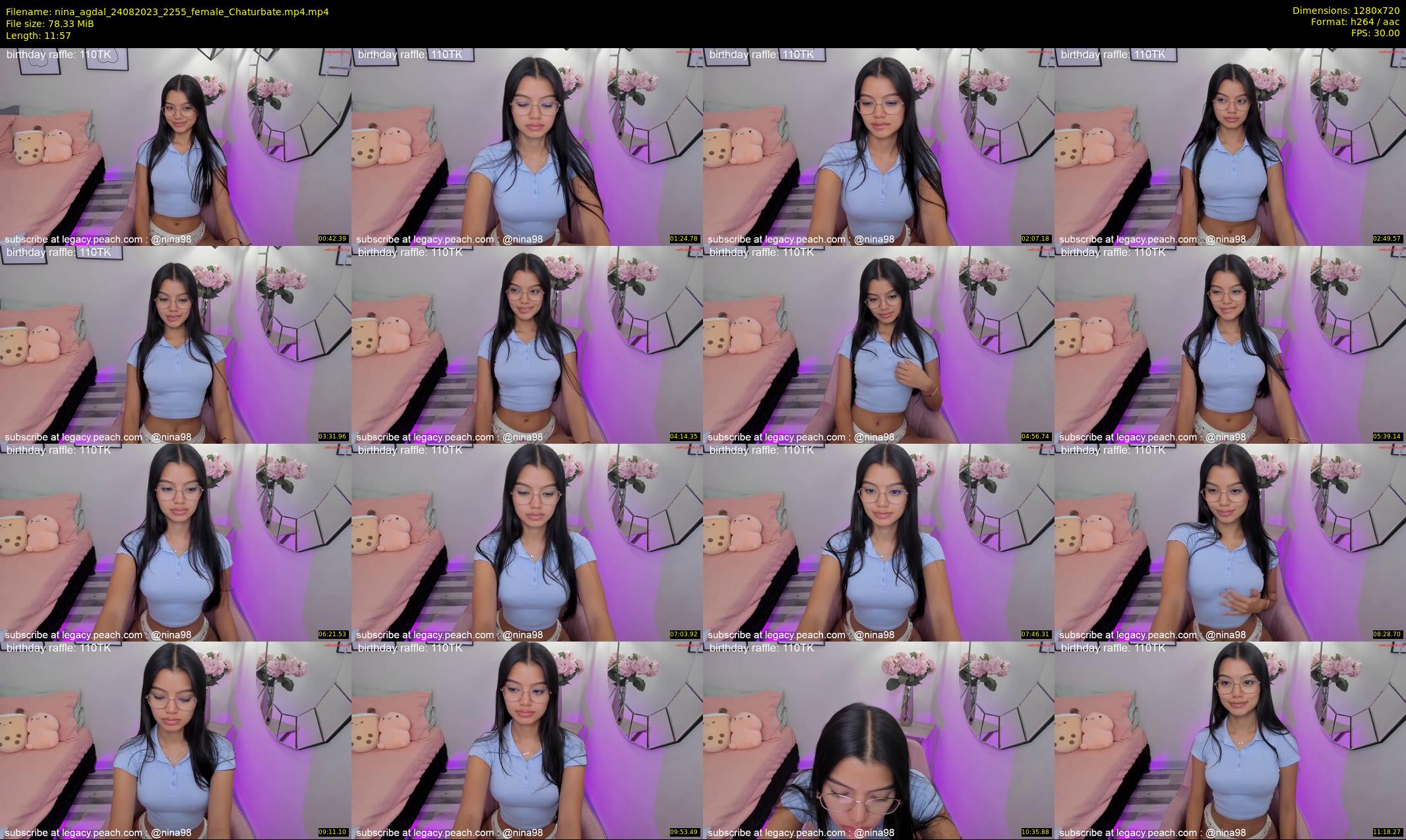 nina_agdal — 12 minute Chaturbate female cam show recording, 720p, Aug 24, 2023