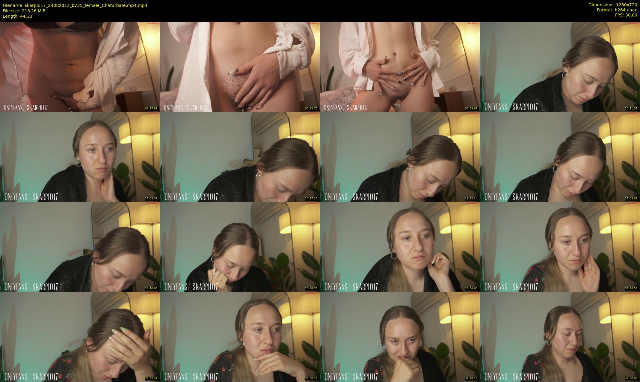 skarpio17 — 45 minute Chaturbate female cam show recording, 720p, Aug 24, 2023