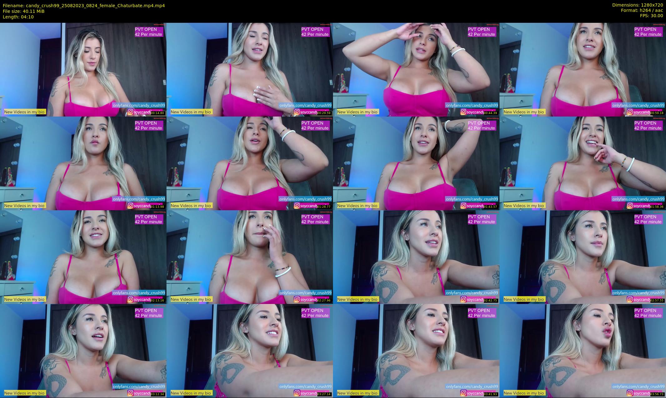 candy_crush99 — 5 minute Chaturbate female cam show recording, 720p, Aug 25, 2023