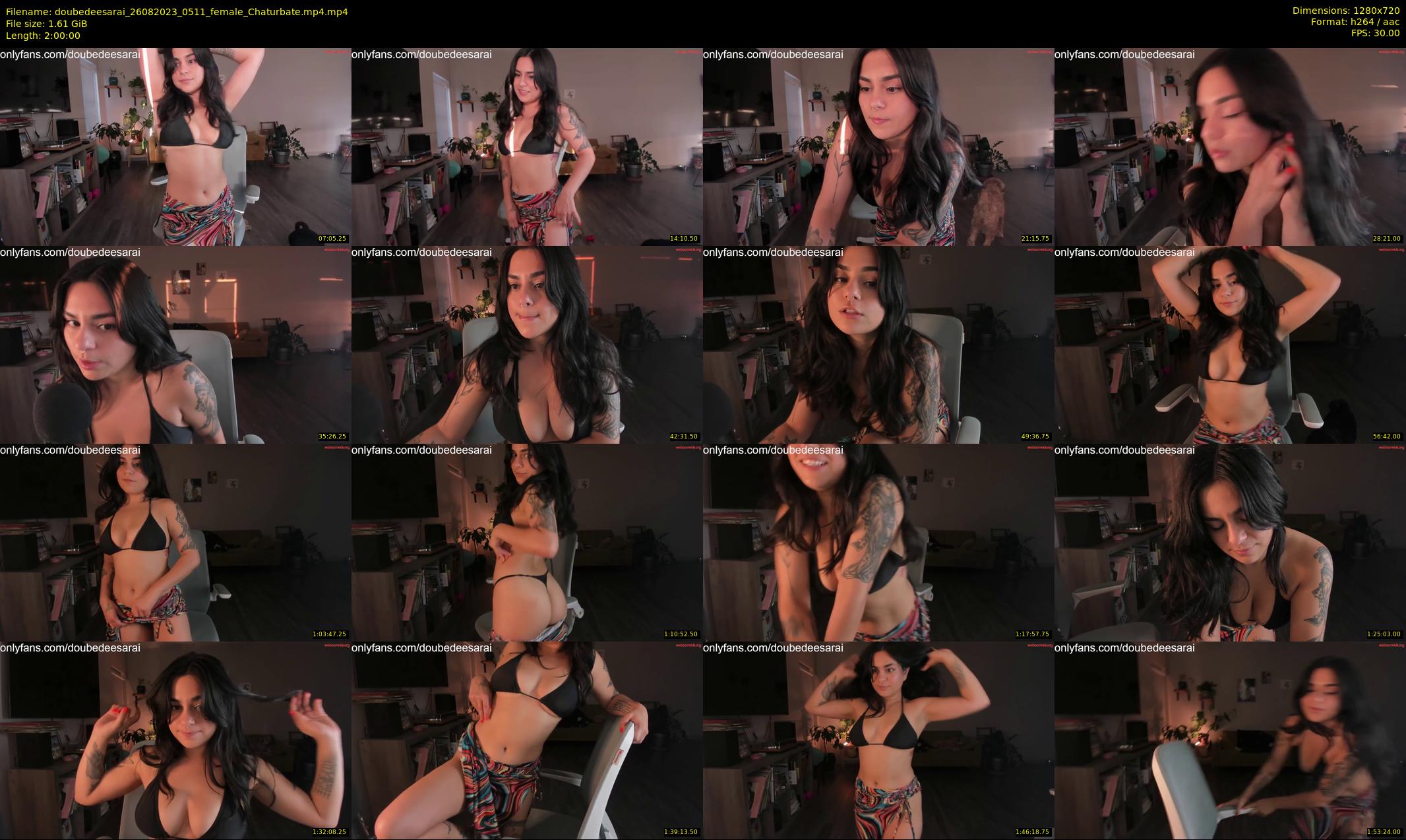 doubedeesarai — 120 minute Chaturbate female cam show recording, 720p, Aug 26, 2023
