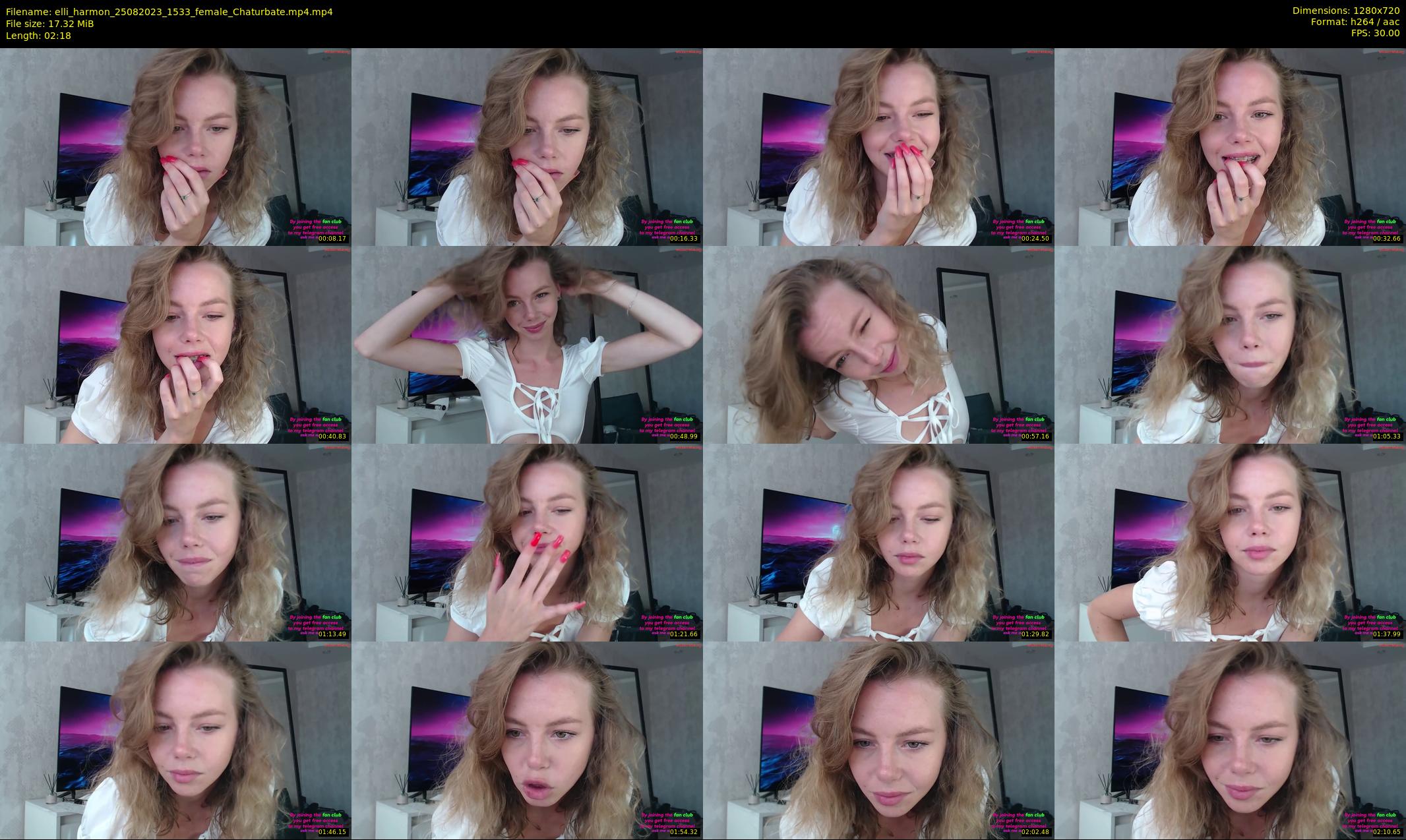 elli_harmon — 3 minute Chaturbate female cam show recording, 720p, Aug 25, 2023