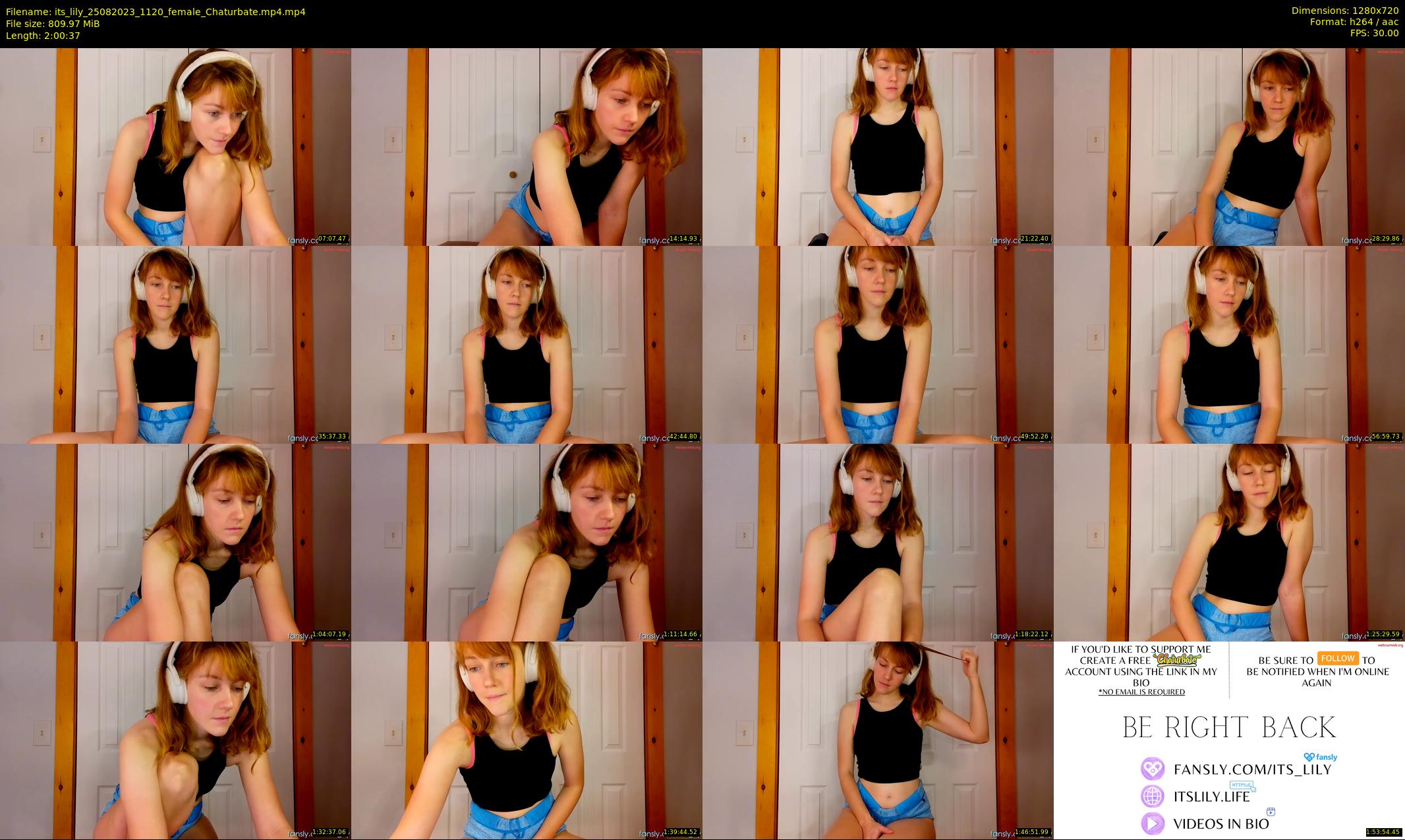 its_lily — 121 minute Chaturbate female cam show recording, 720p, Aug 25, 2023