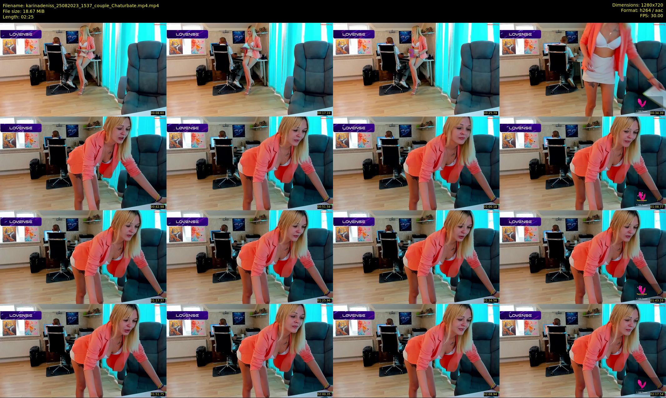 karinadeniss — 3 minute Chaturbate couple cam show recording, 720p, Aug 25, 2023