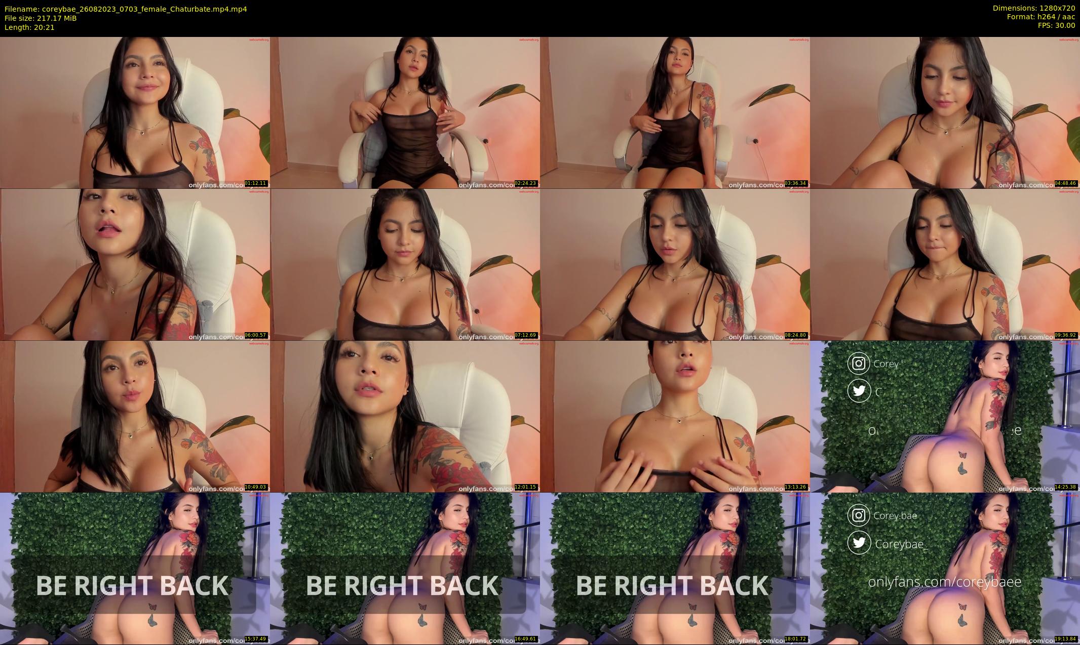 coreybae — 21 minute Chaturbate female cam show recording, 720p, Aug 26, 2023
