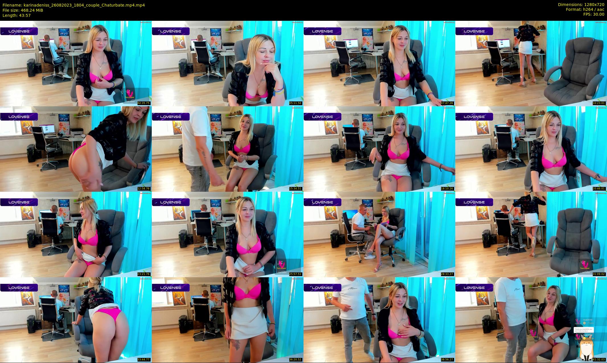 karinadeniss — 44 minute Chaturbate couple cam show recording, 720p, Aug 26, 2023