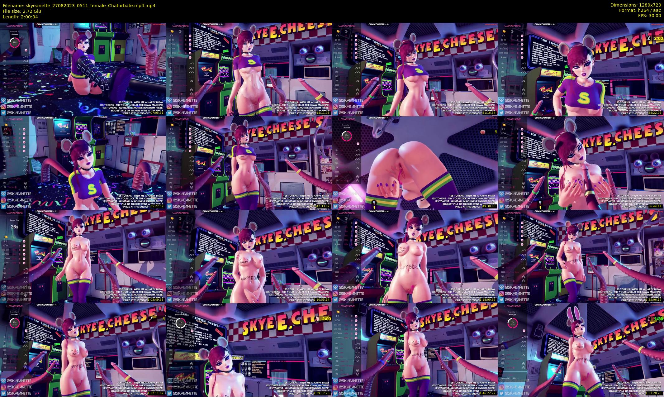 skyeanette — 121 minute Chaturbate female cam show recording, 720p, Aug 27, 2023