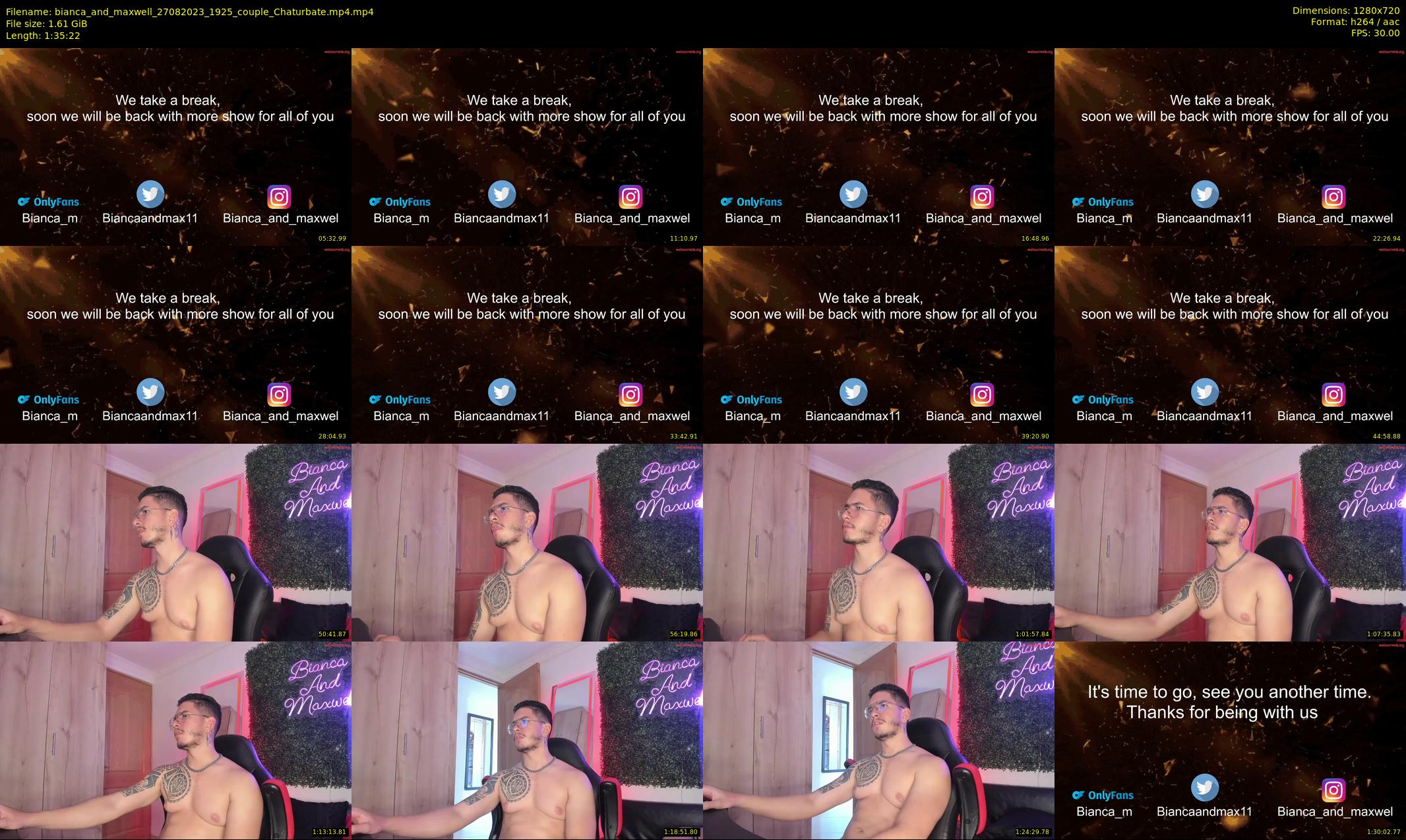 bianca_and_maxwell — 96 minute Chaturbate couple cam show recording, 720p, Aug 27, 2023