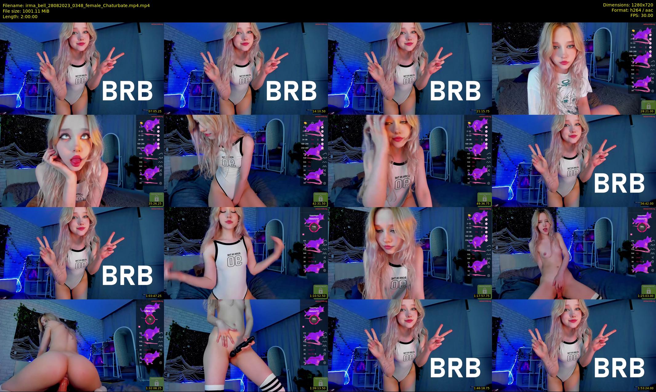 irma_bell — 120 minute Chaturbate female cam show recording, 720p, Aug 28, 2023