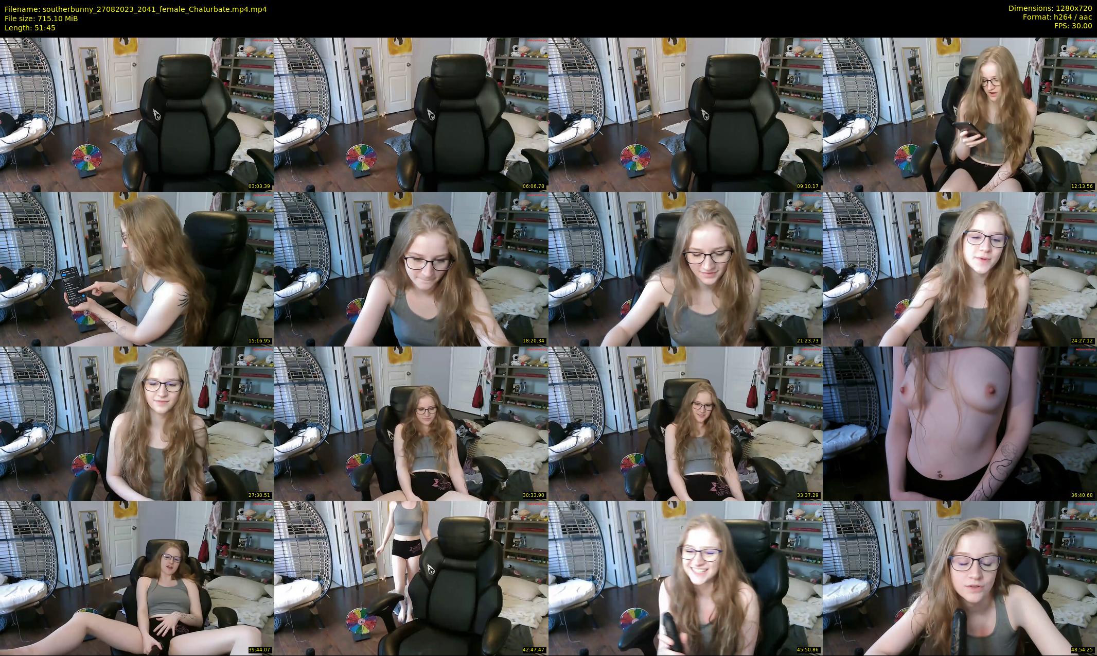southerbunny — 52 minute Chaturbate female cam show recording, 720p, Aug 27, 2023