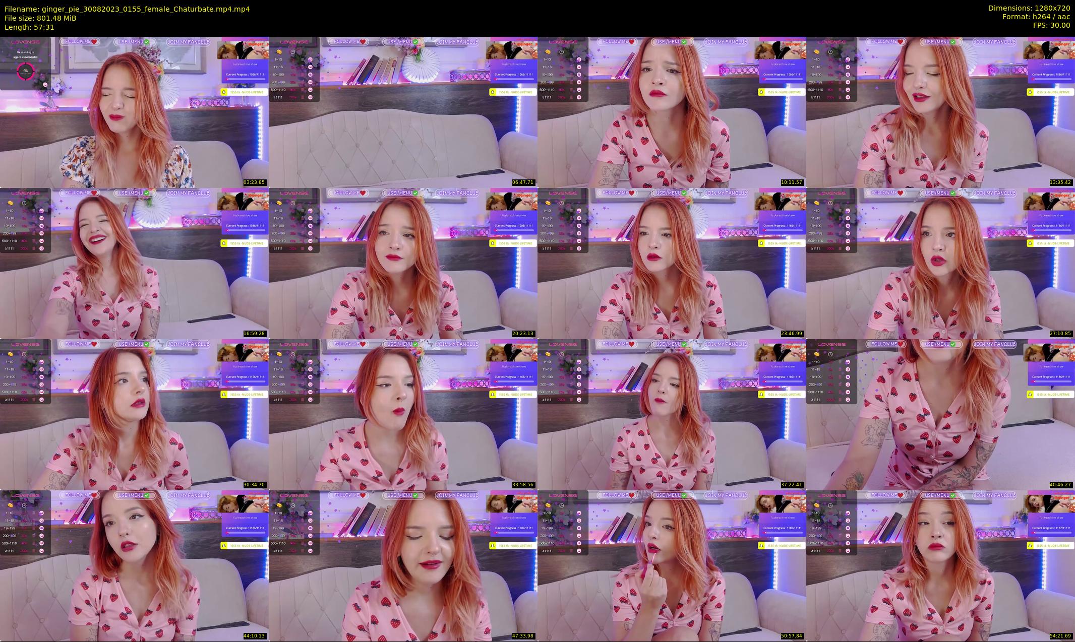 ginger_pie — 58 minute Chaturbate female cam show recording, 720p, Aug 30, 2023