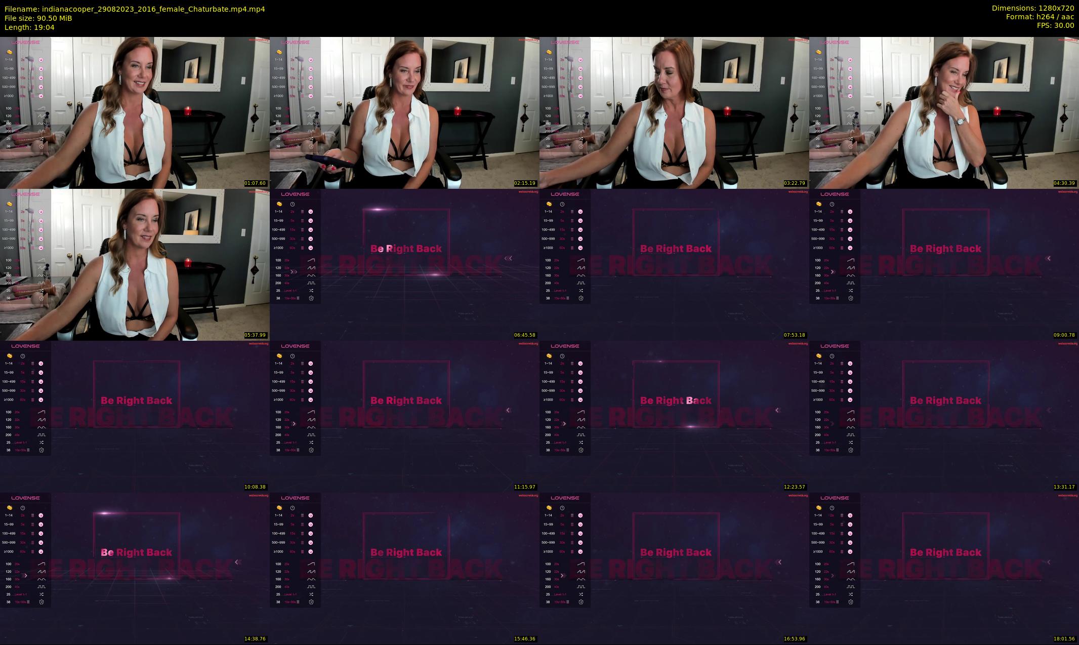 indianacooper — 20 minute Chaturbate female cam show recording, 720p, Aug 29, 2023