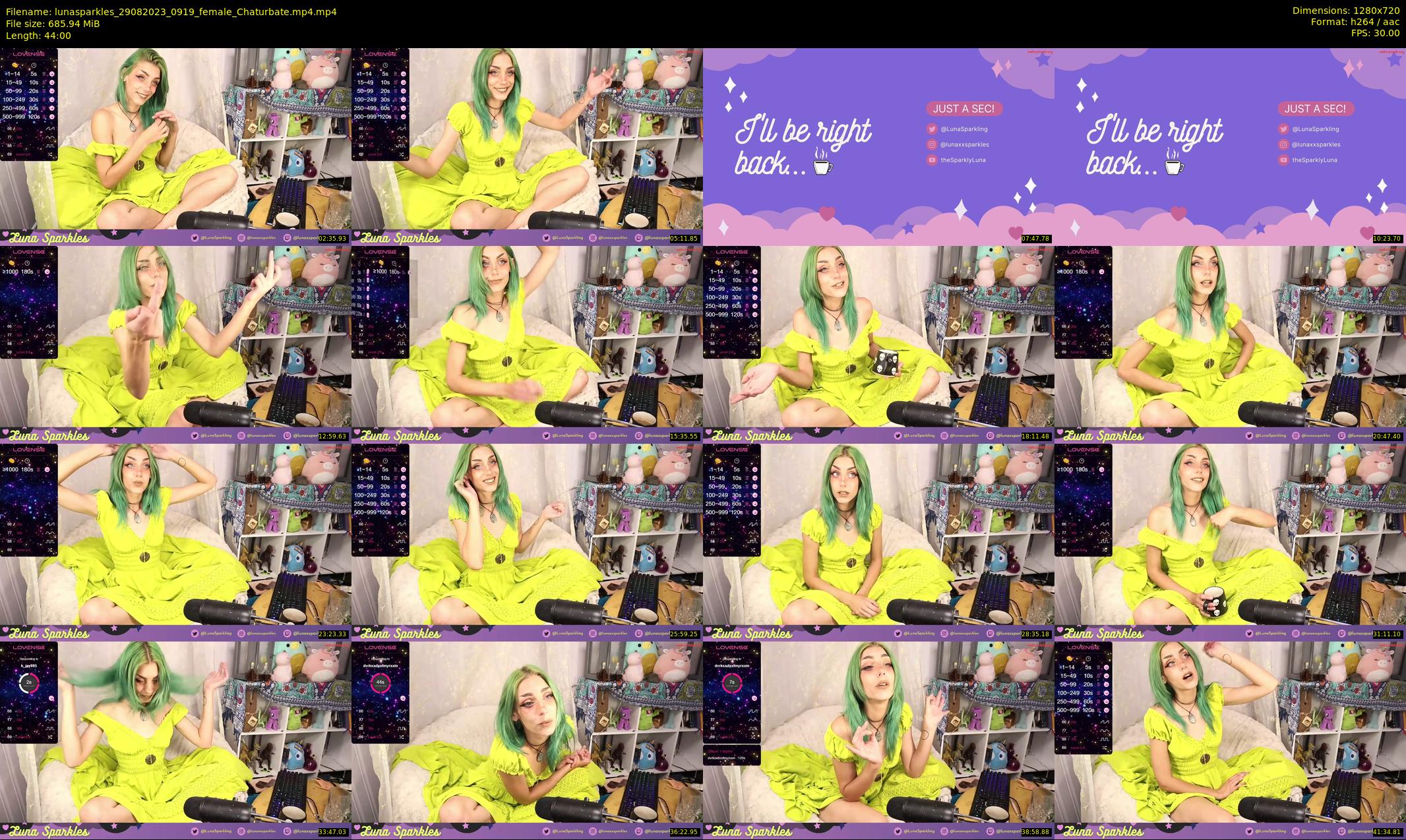 lunasparkles — 44 minute Chaturbate female cam show recording, 720p, Aug 29, 2023