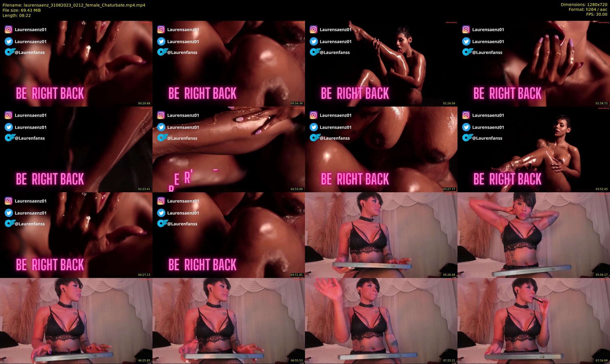 laurensaenz — 9 minute Chaturbate female cam show recording, 720p, Aug 31, 2023