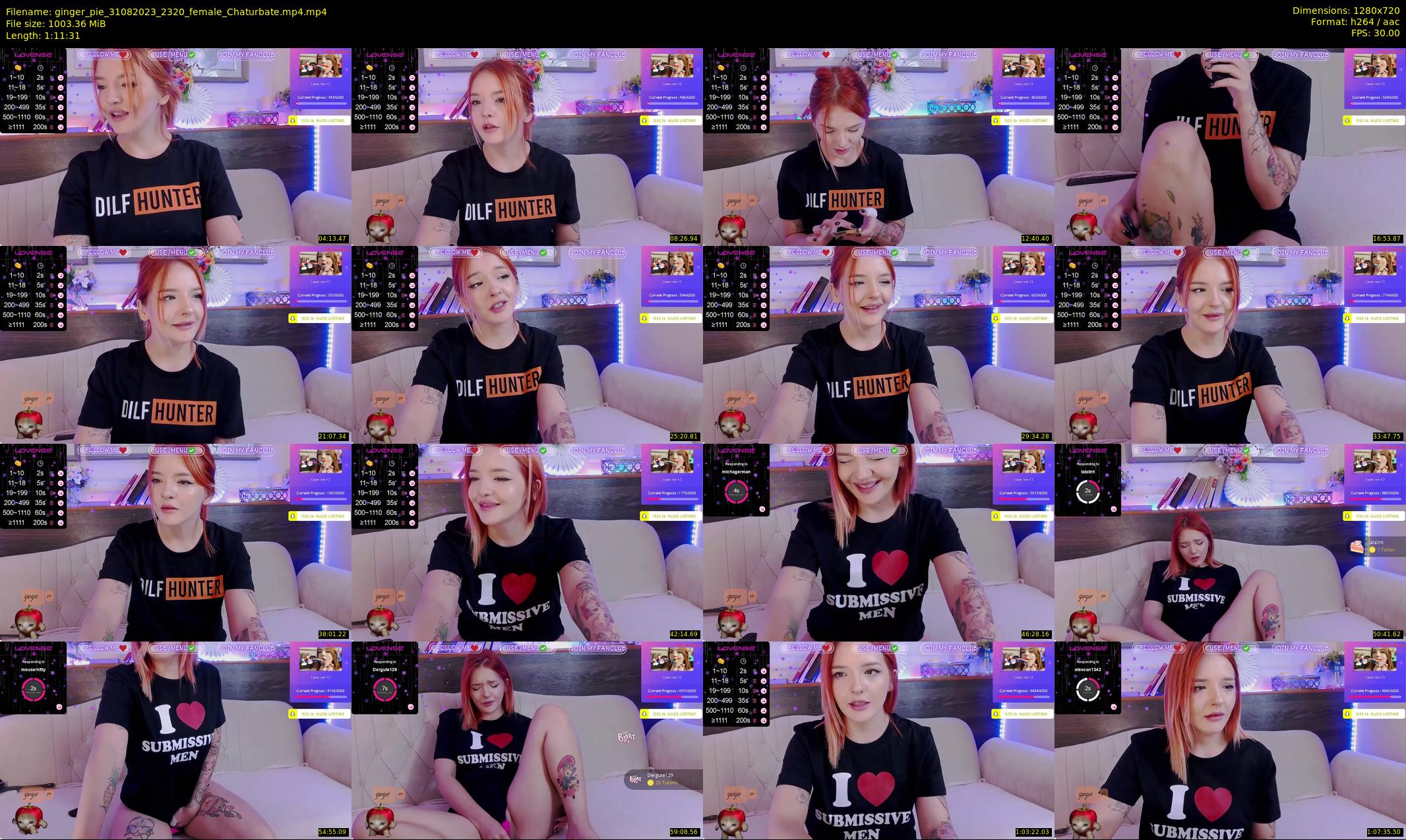 ginger_pie — 72 minute Chaturbate female cam show recording, 720p, Aug 31, 2023