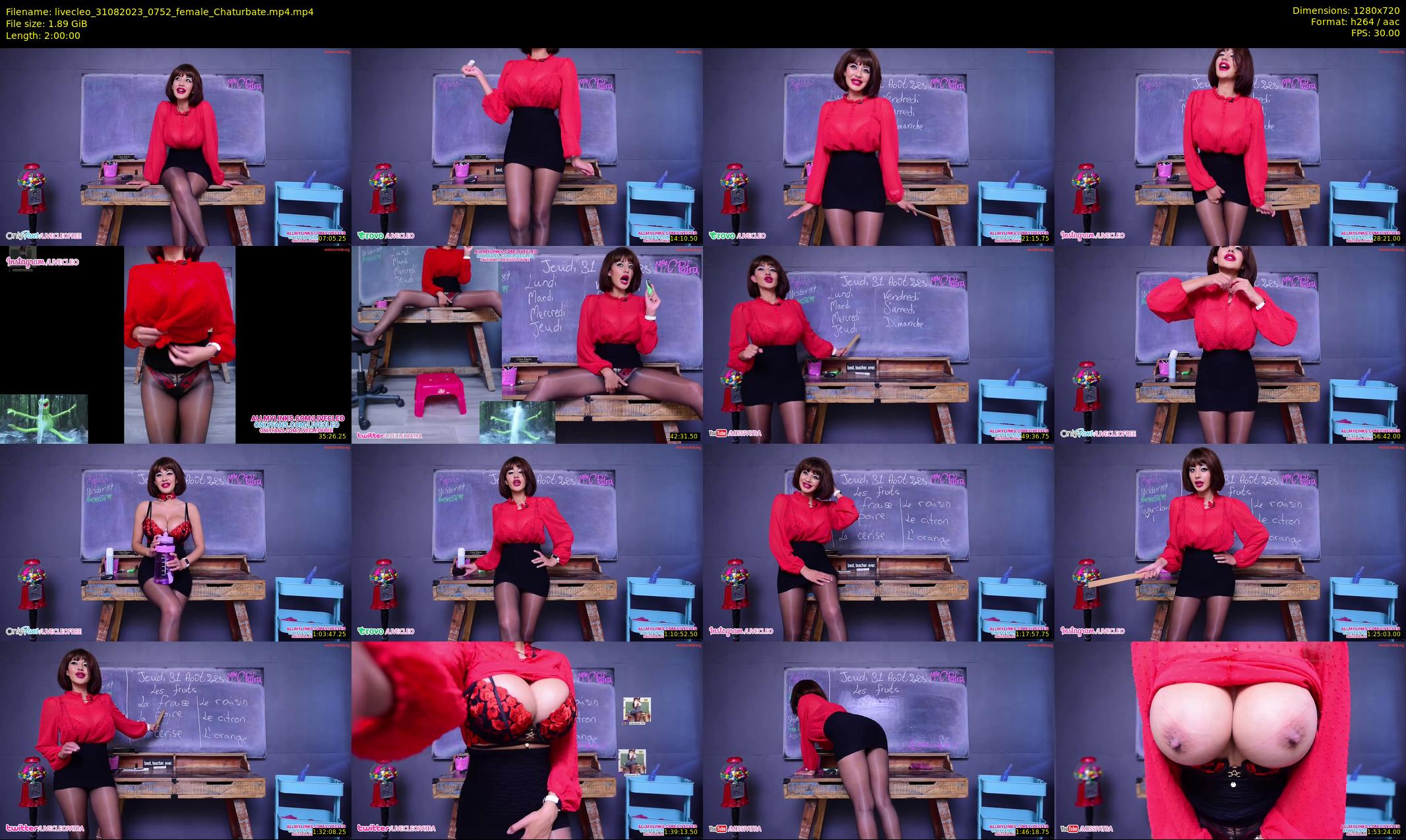 livecleo — 120 minute Chaturbate female cam show recording, 720p, Aug 31, 2023