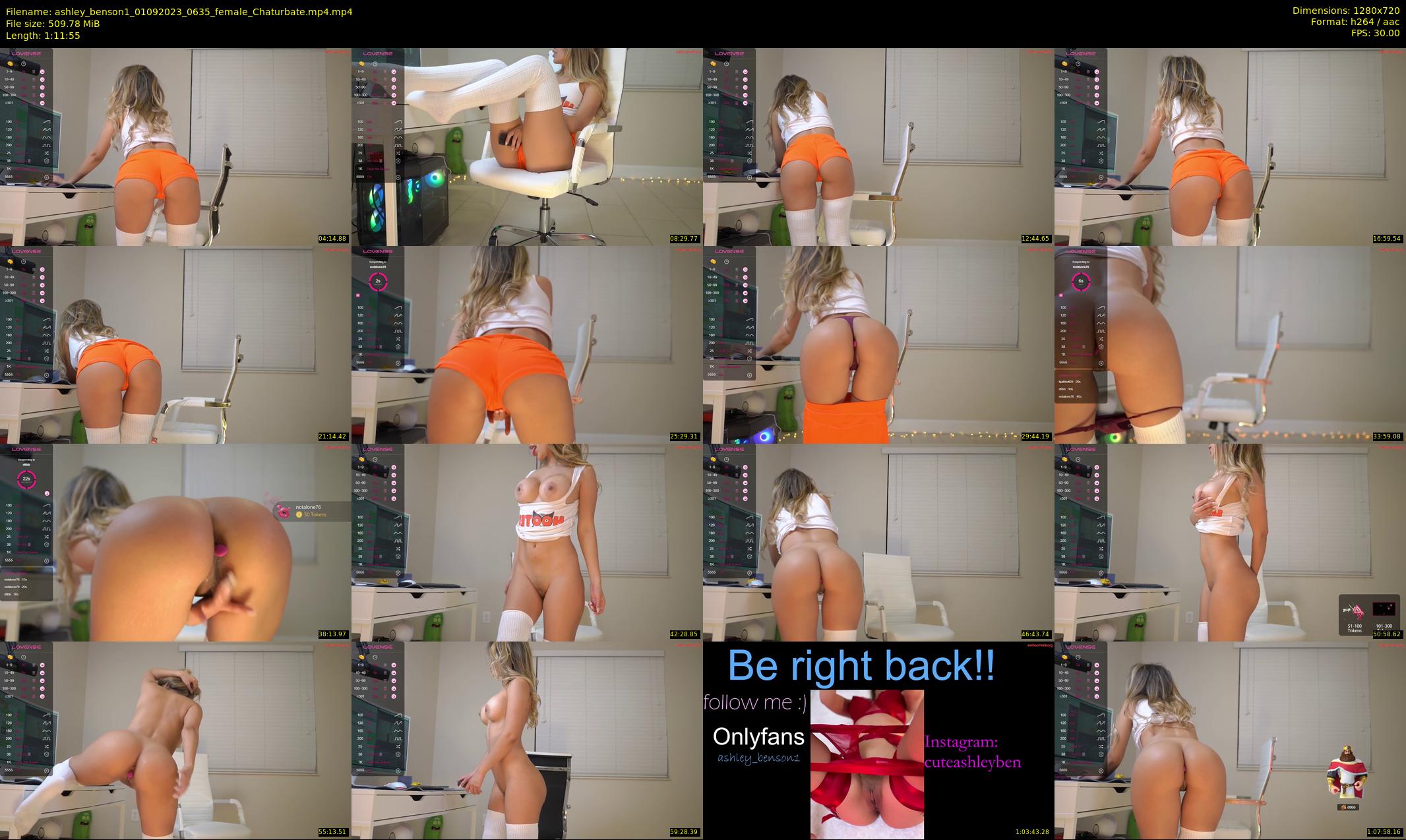 ashley_benson1 — 72 minute Chaturbate female cam show recording, 720p, Sep 1, 2023