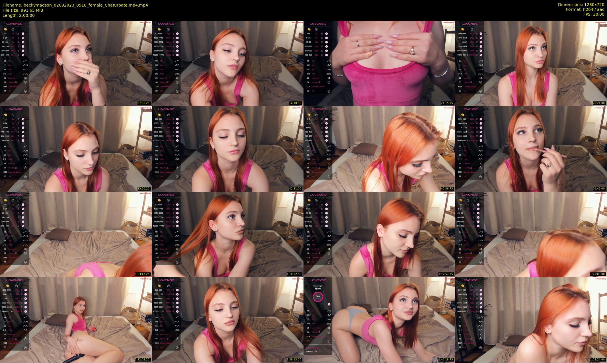 beckymadson — 120 minute Chaturbate female cam show recording, 720p, Sep 2, 2023